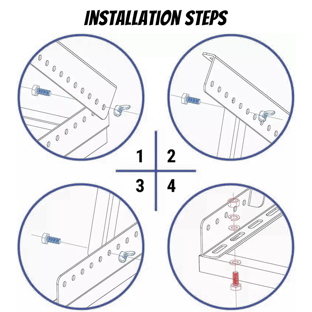 Adjustable Solar Panel Tilt Mounting Rack Brackets Kit for RV Roof Flat Surface