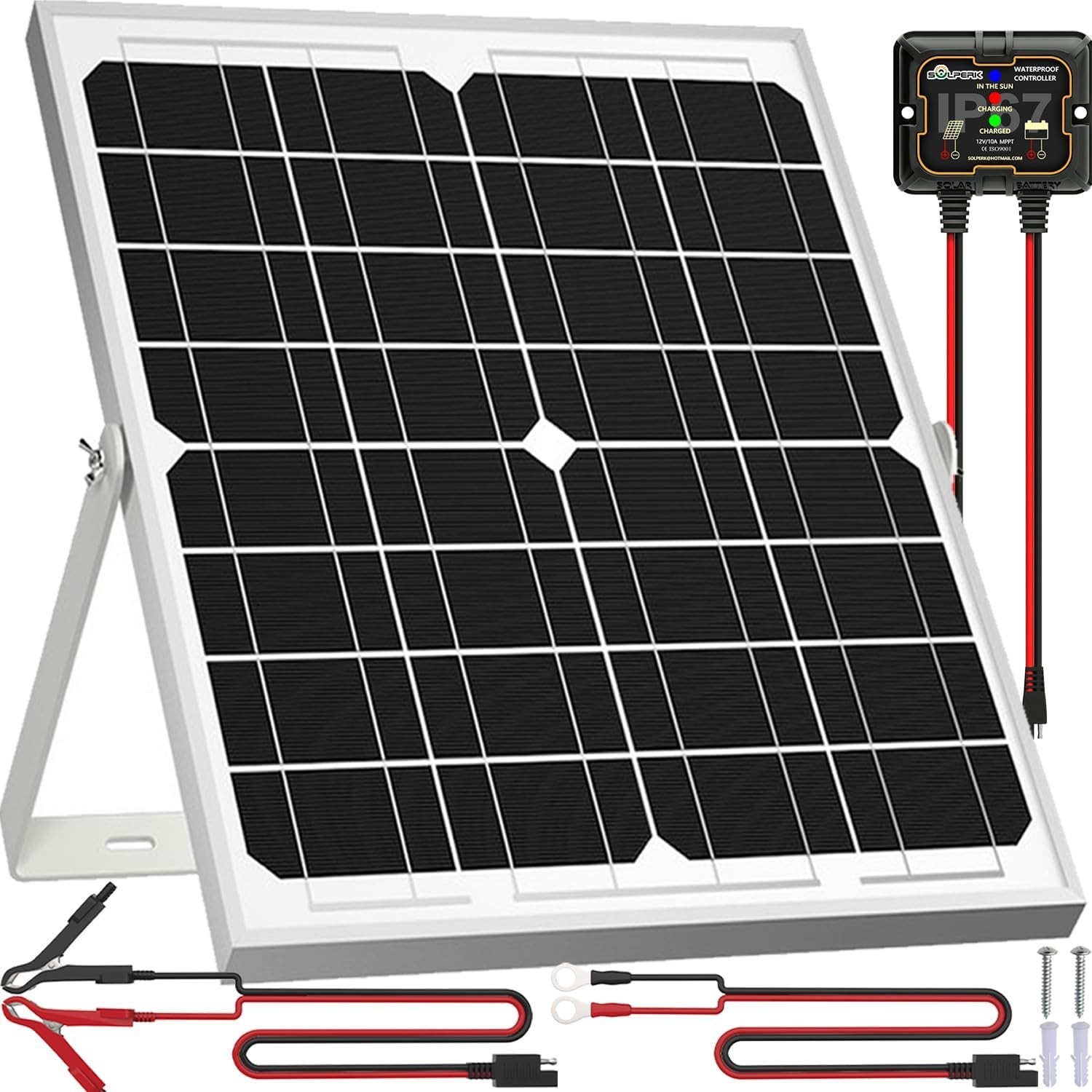 High-Efficiency 20W Waterproof Solar Battery Charger with Smart MPPT Controller