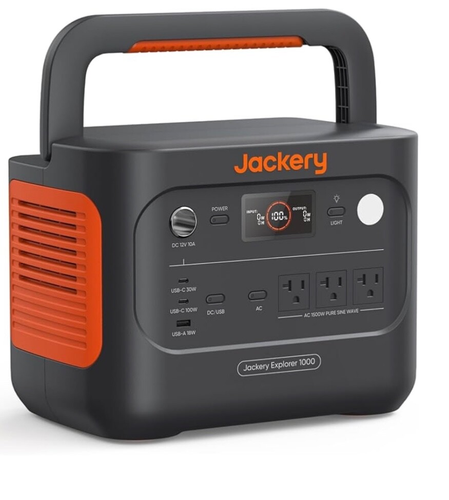 Jackery Explorer 1000 v2 Portable Power Station (2024) 1070Wh Battery 1500W 100W