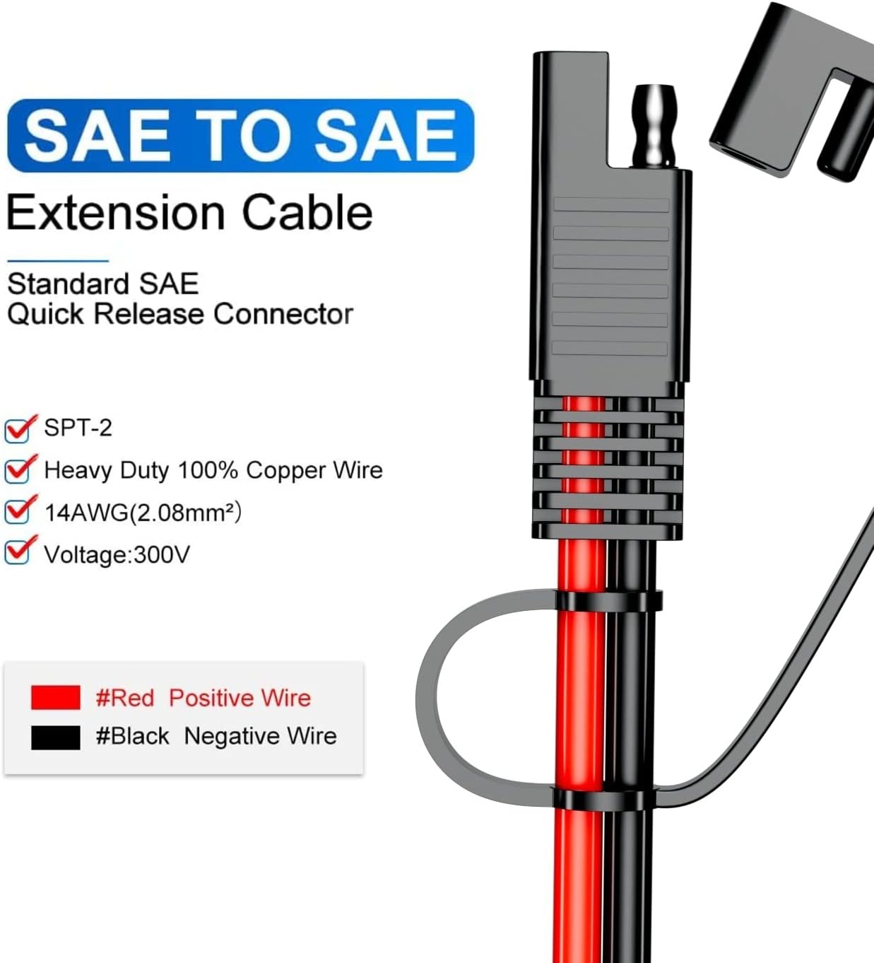 Easy Install SAE Quick Disconnect Extension Cord 20FT