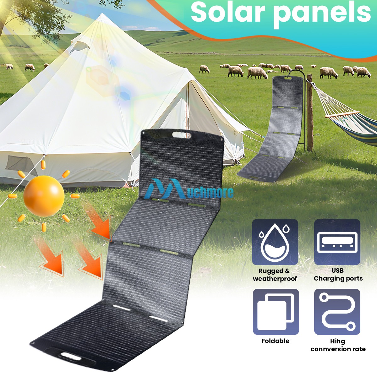 Solar Panel Portable Foldable 100W 200W 400W Off-Grid for RVs Camp Power Station