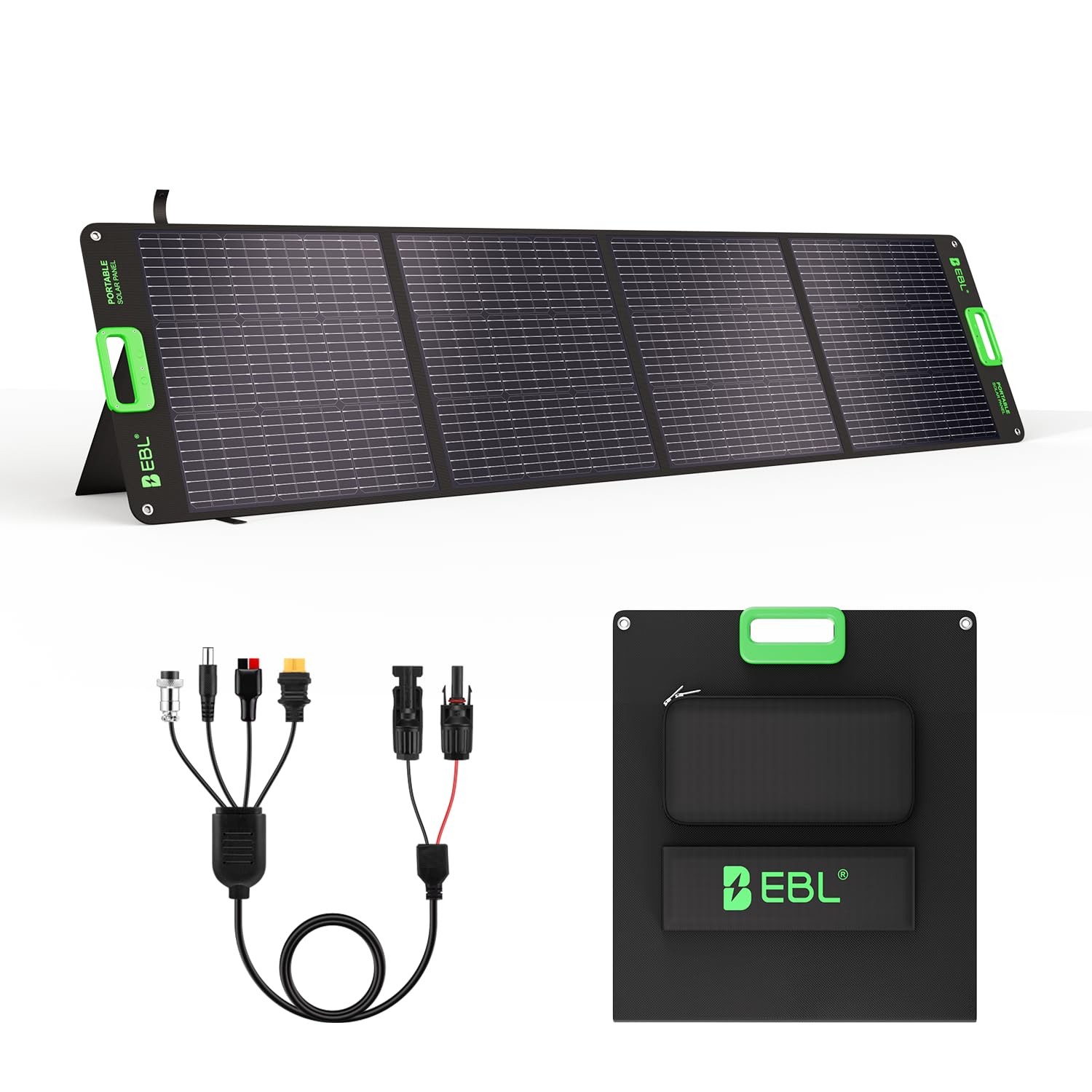 EBL 200W Portable Solar Panel for Power Station, Foldable Solar Charger w/ 4 …