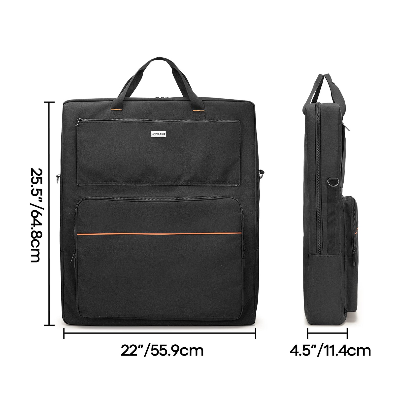 HODRANT Solar 22 inches (L) x 4.5 (W) x 25.5 (H), Black Bag