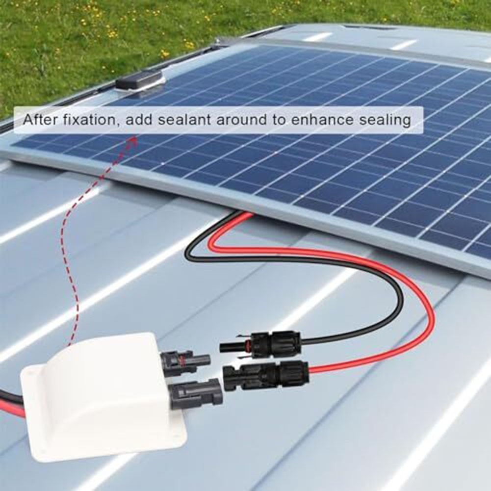UV Resistant ABS Solar Double Cable Entry Housing 2m 10AWG Tinned Copper