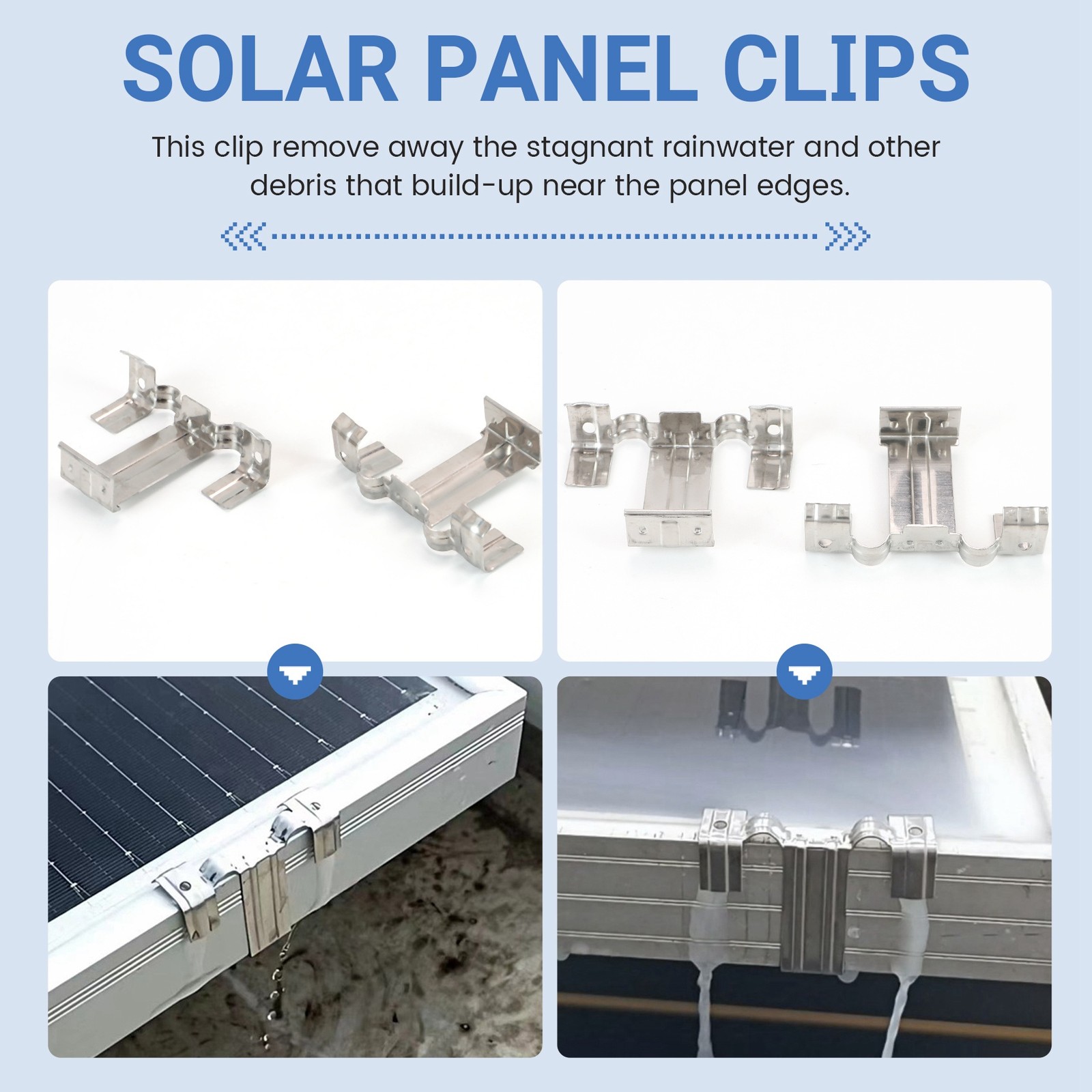 20PCS Photovoltaic Panel Drainage Buckle Plate Solar Panel Water 5383