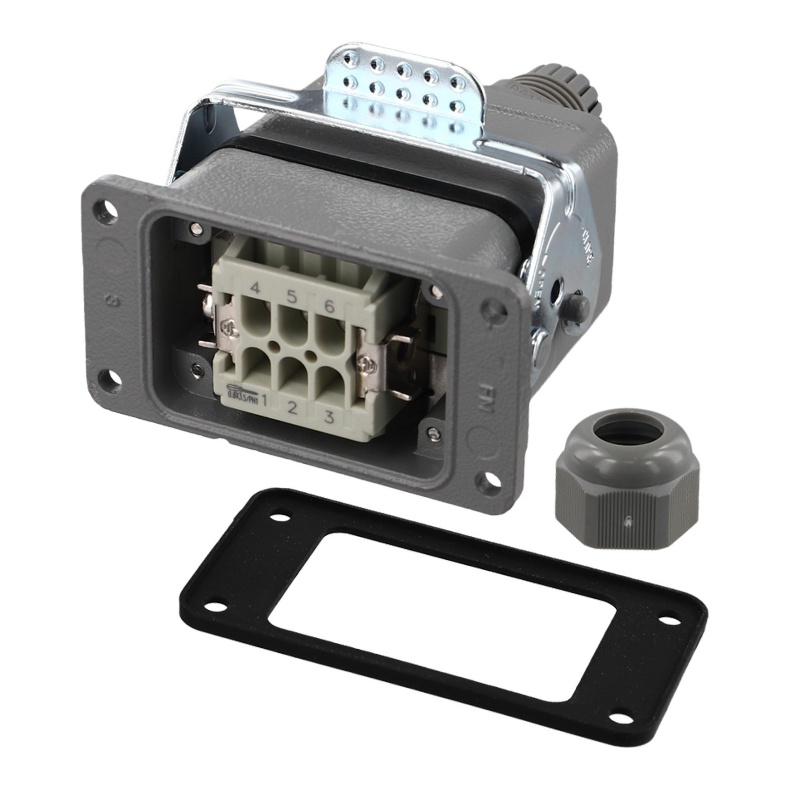 Reliable 6 Pin Industrial Rectangular Connector Resistant to Extreme Conditions