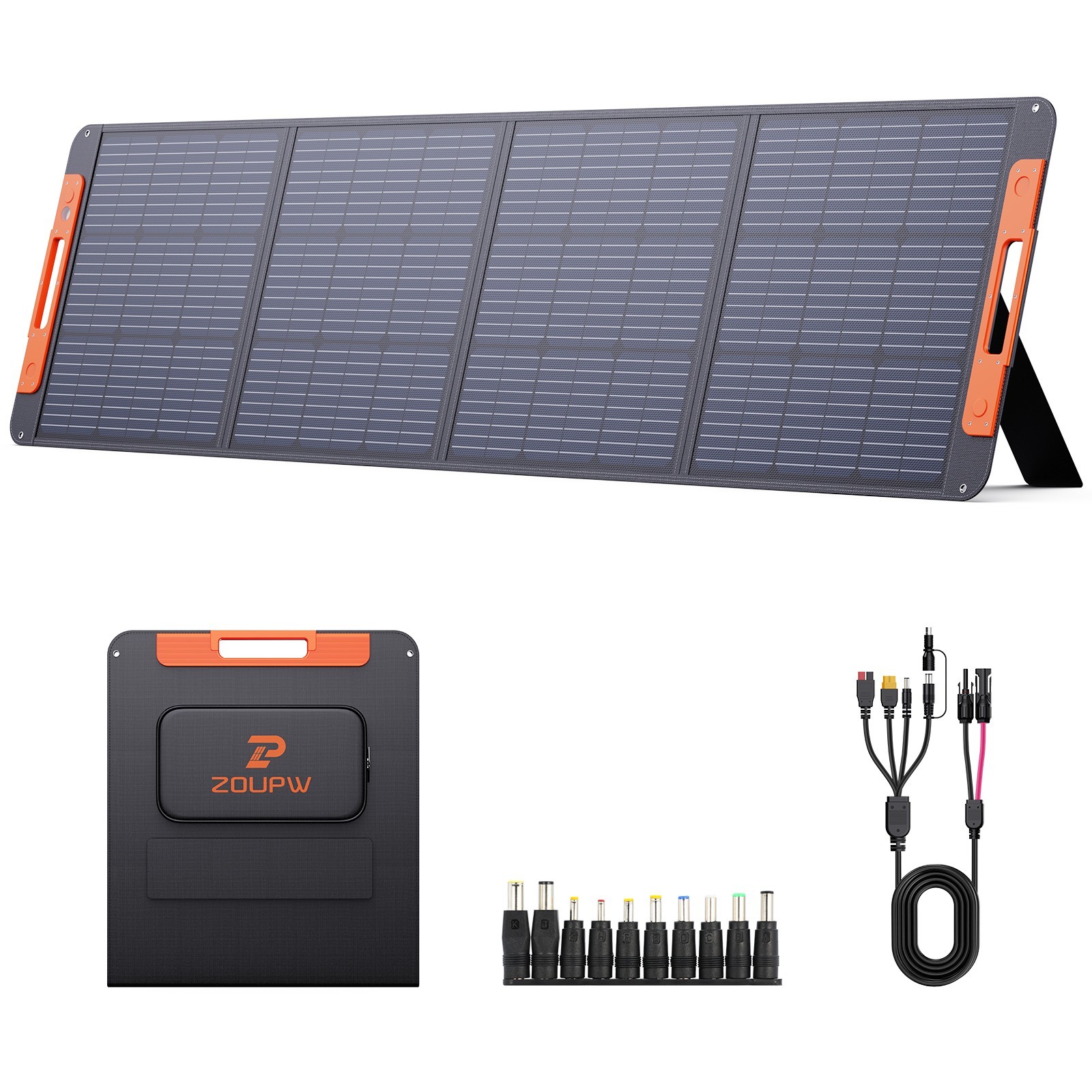 ZOUPW 200W Portable Solar Panel ETFE Foldable Solar Charger for Power Stations