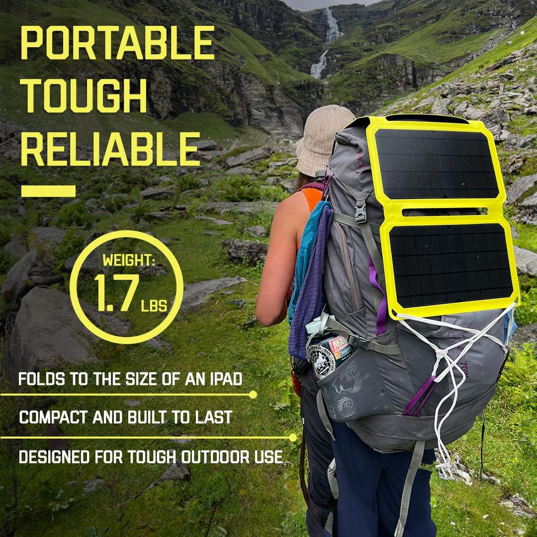 – 25 Watt Foldable Solar Panel, ETFE Monocrystalline Portable Solar Panel with U