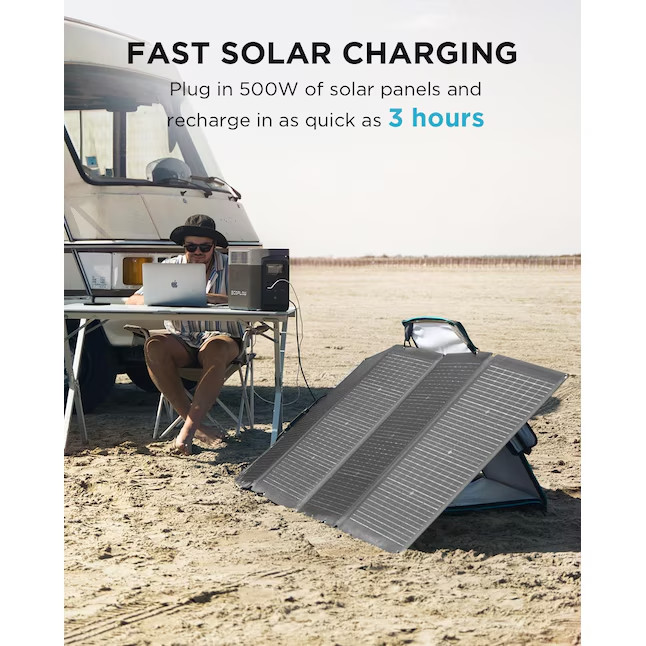 EcoFlow DELTA 2 Portable Power Station with 400W Solar Panel | Charges 7X Faster