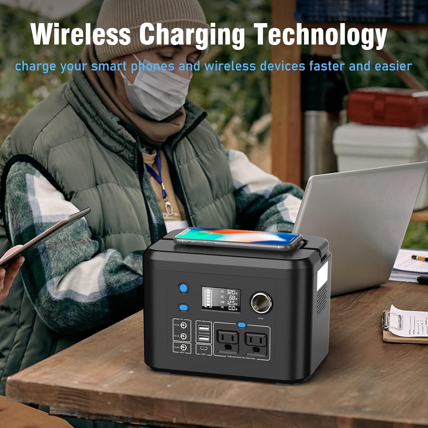 Open Box 350W 260Wh 70000mAh Portable Power Station, Lithium Battery Backup