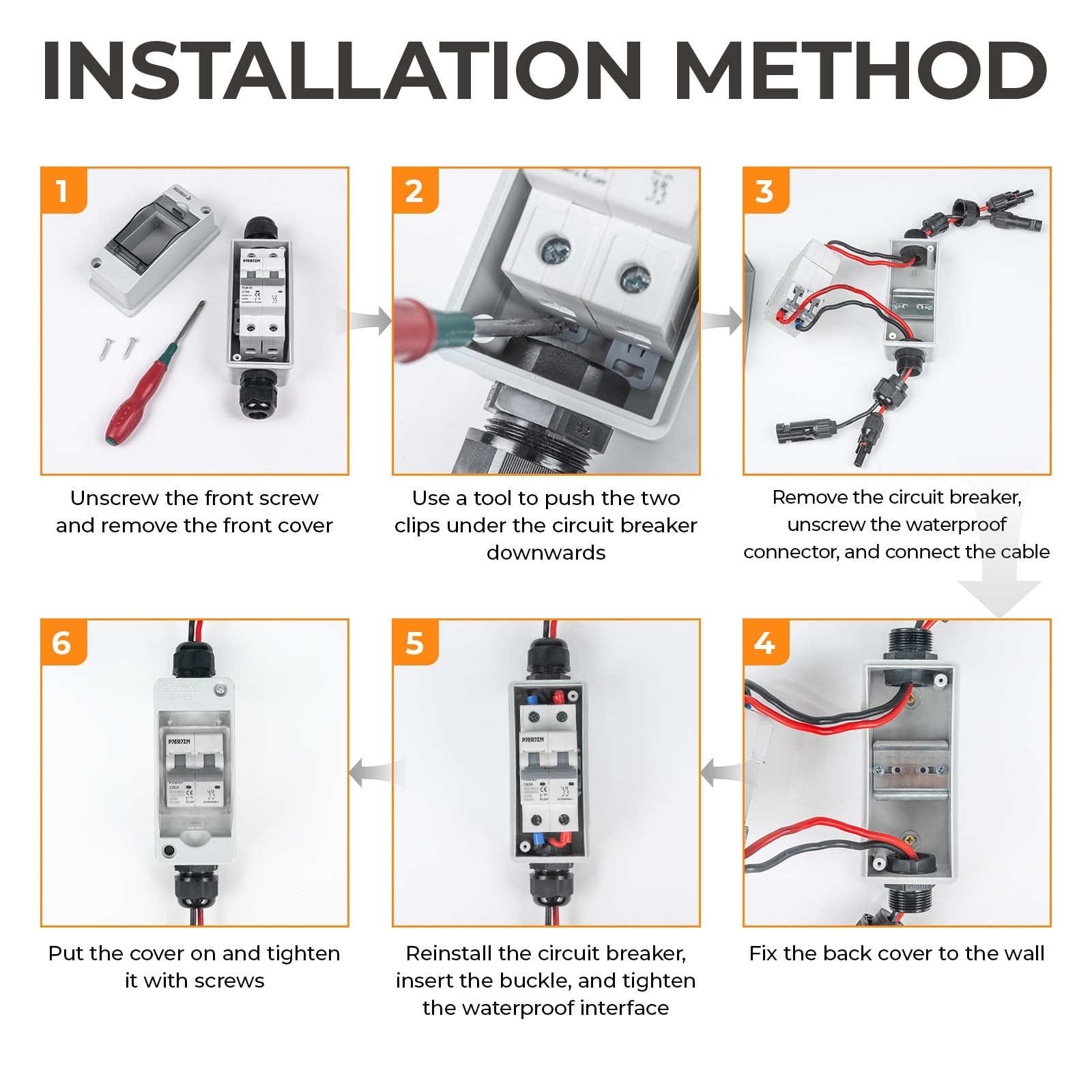 Solar Panel Disconnect Switch 40Amps 550V DC Miniature Circuit Breaker Box fo…