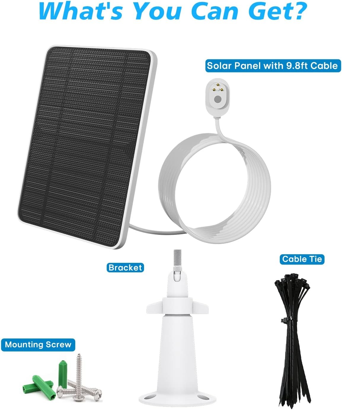 Solar Panel Charger Compatible W/ Arlo Pro 5S/Pro 4/Pro 3/Pro 3 Floodlight
