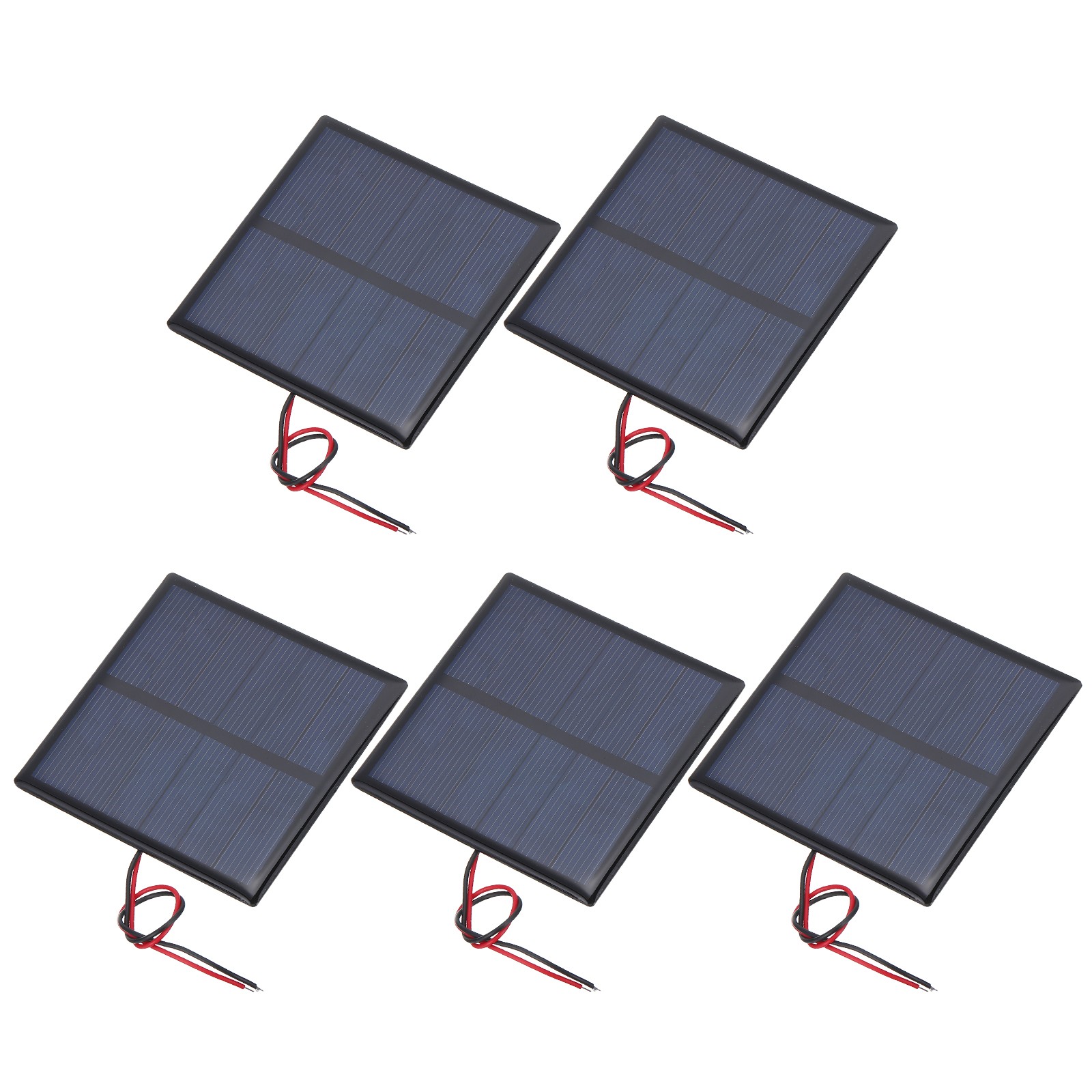 5 pcs mini solar panels 3V 0.63W 210mA with 2 cables 70x70mm for