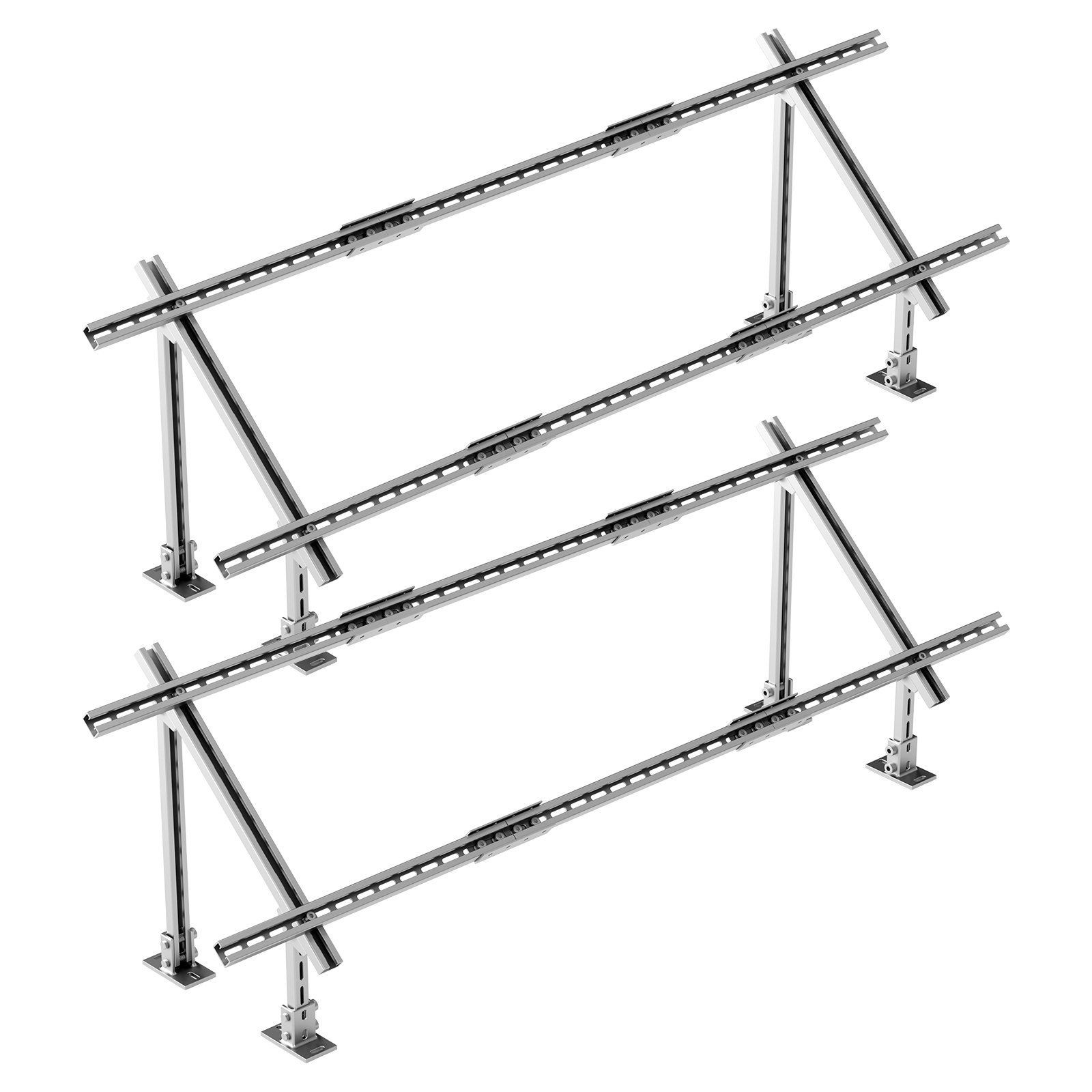 2-Set Solar Mount Brackets Carbon Steel 30-60° Adjustable 330lb Capacity