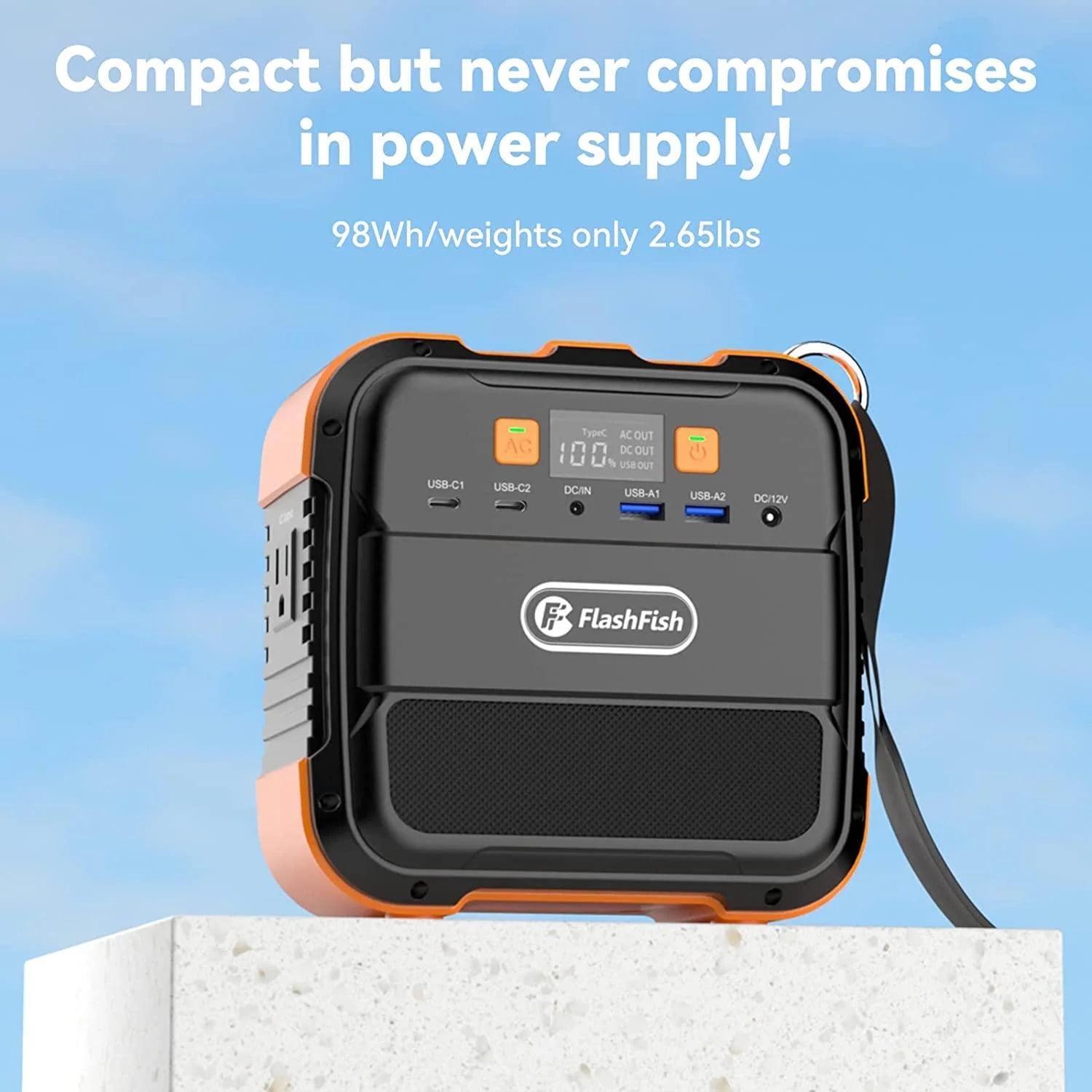 Portable Power Station Mini Solar Generator 98Wh 26400mAh Lithium Battery 110V