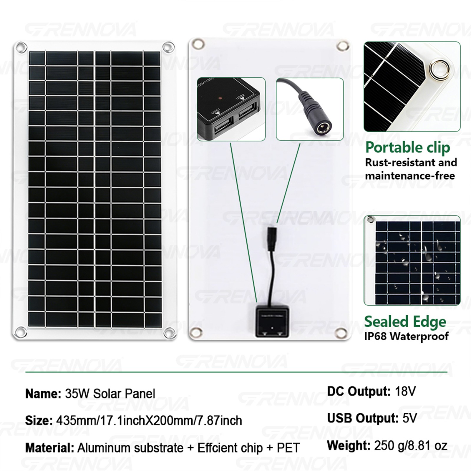 Grennova 2600W Off-Grid Solar Kit 60A MPPT Pure Sine Home RV Power