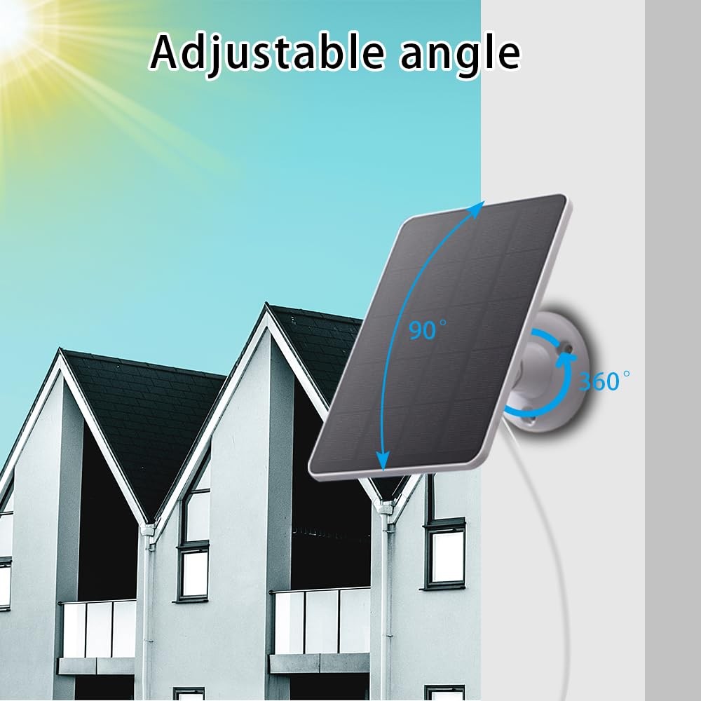2 Pack Solar Panels Compatible with WYZE Battery Cam Pro, Solar Panels for Wir