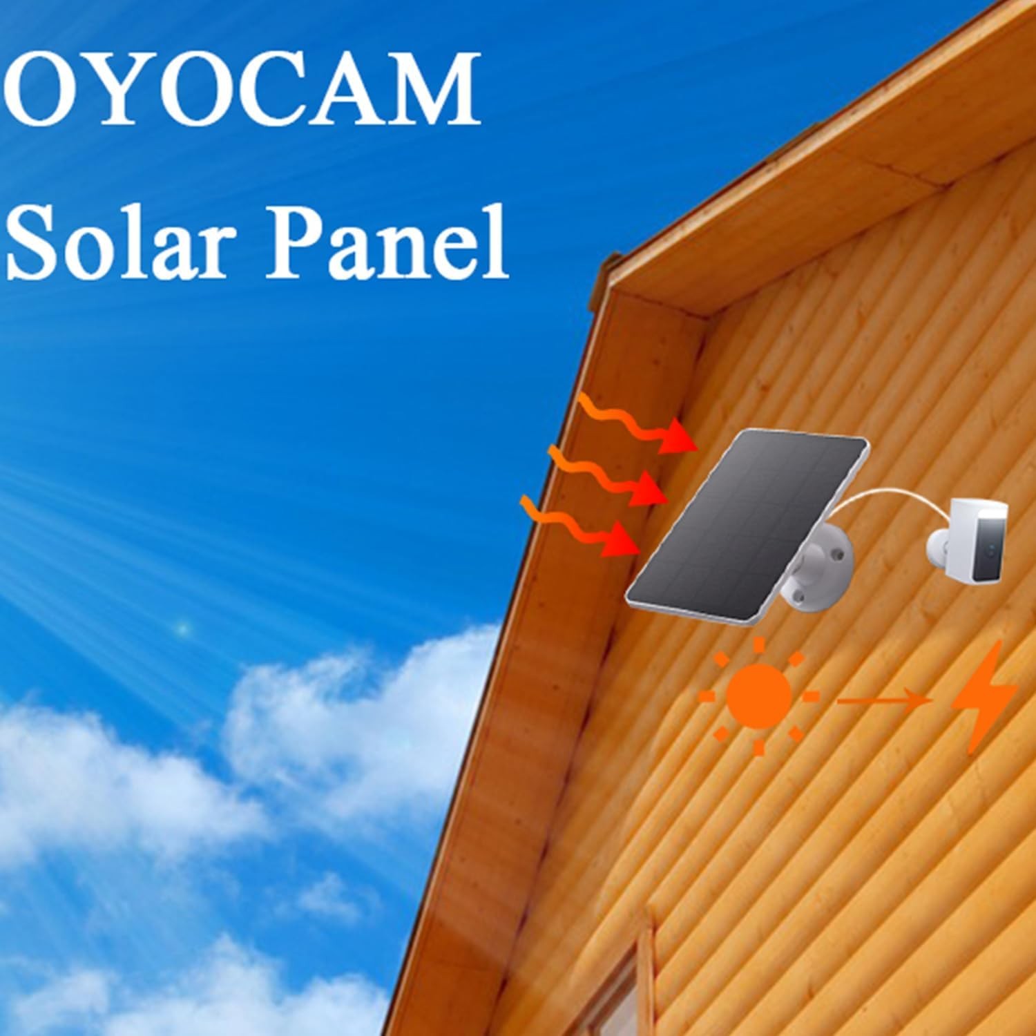 2 Pack Solar Panels Compatible with WYZE Battery Cam Pro, Solar Panels for Wir