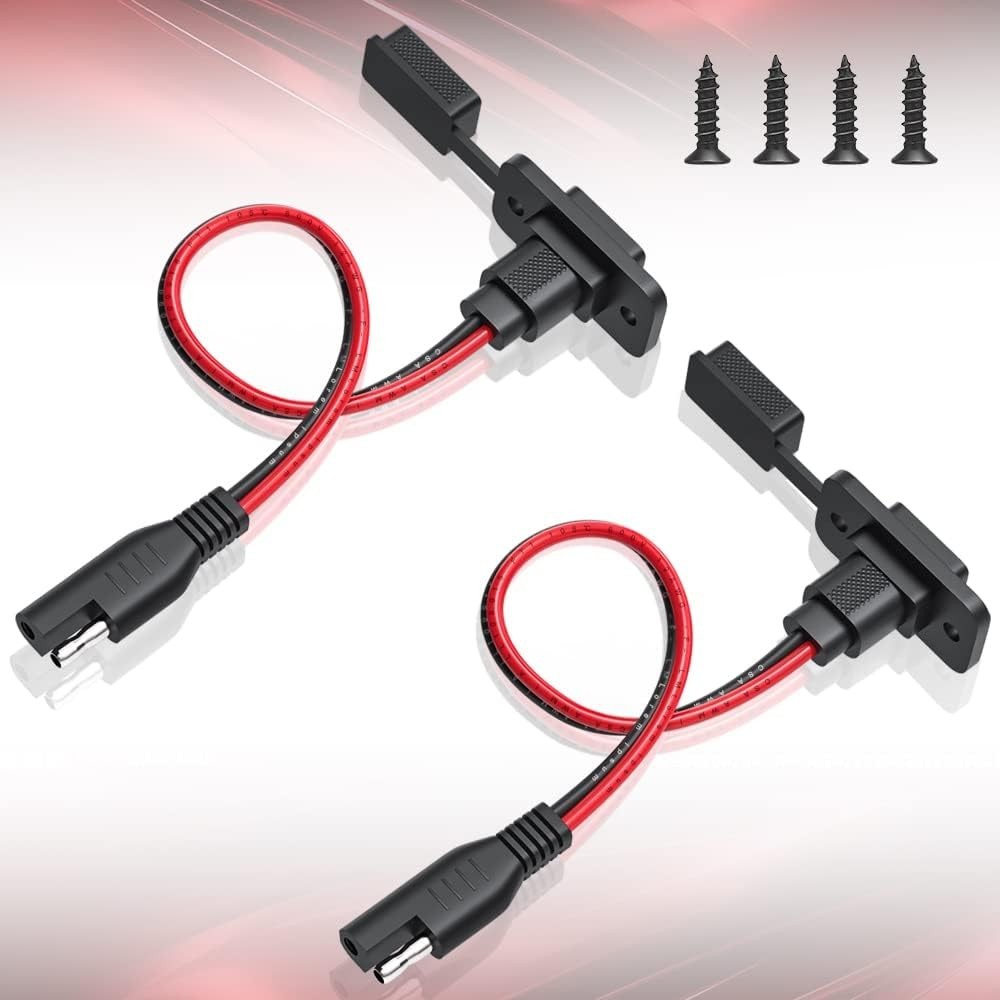 Versatile SAE Flush Mount Connector Set for Solar Generators & Vehicles – 1.15ft
