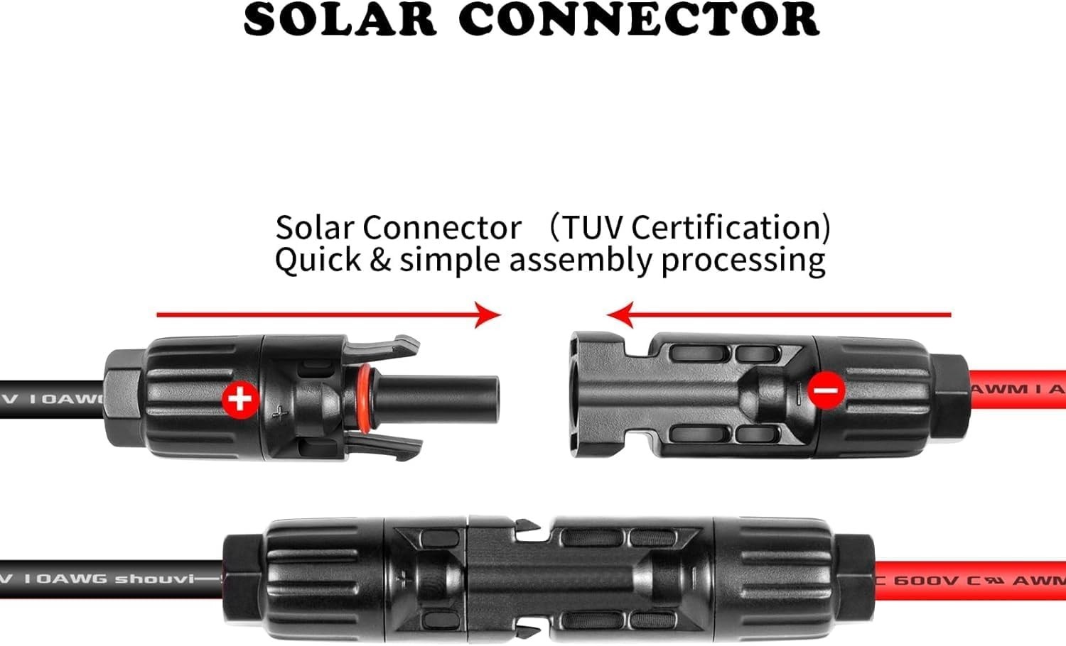 Versatile 30FT XT60 Plug Solar Connector – Ideal for RVs & Portable Generators