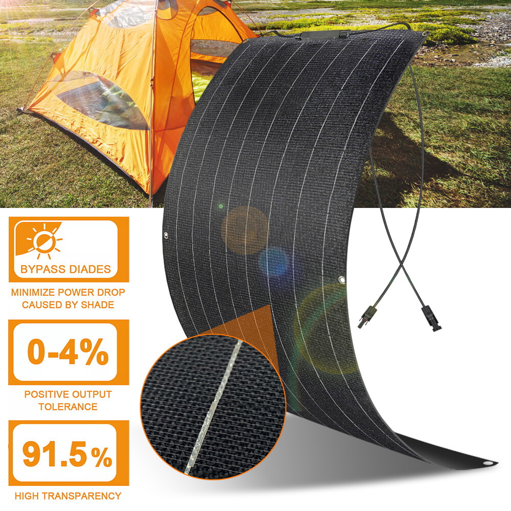 200W 800W Flexible Monocrystalline Solar Panel RV Home Roof Boat Car Off Grid