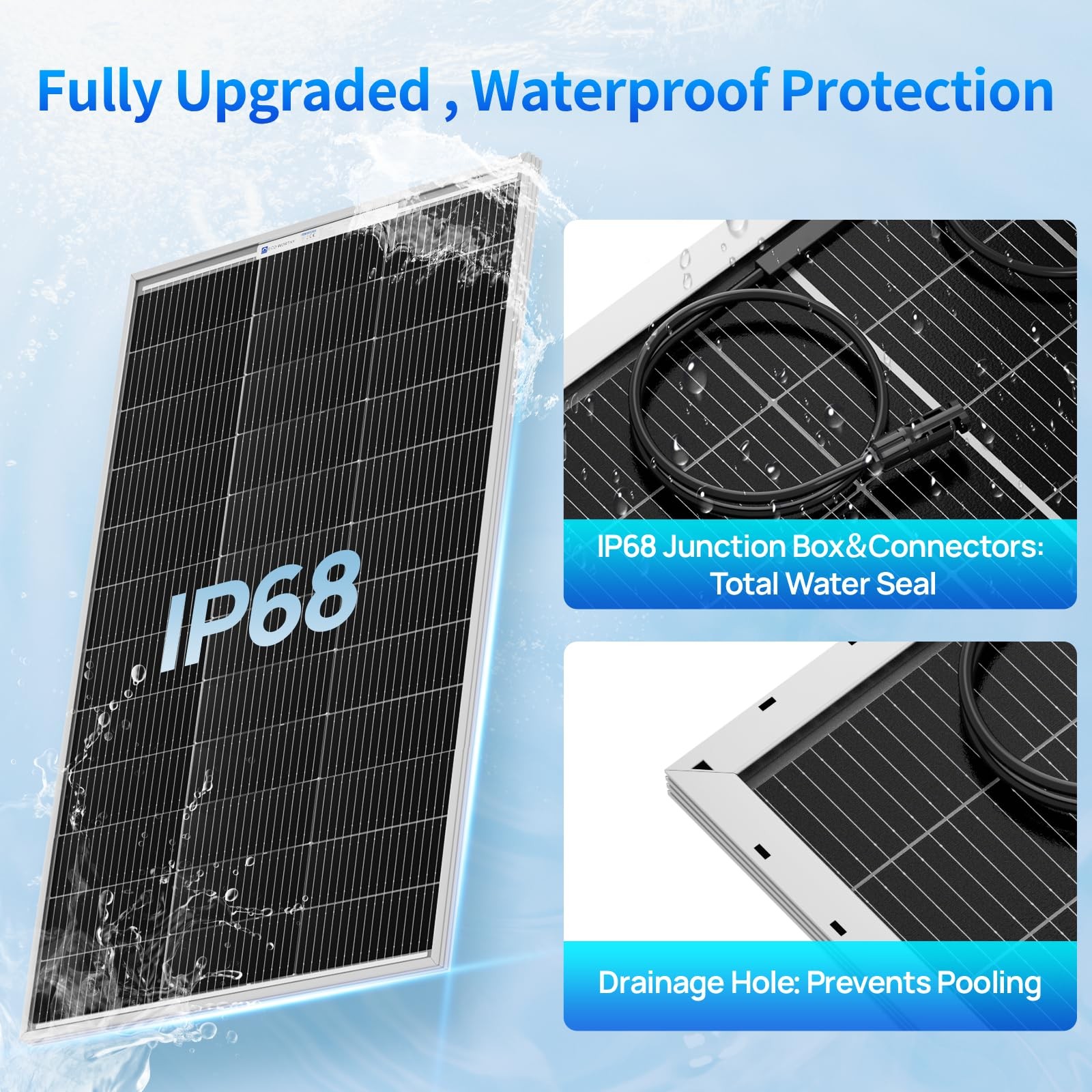 ECO WORTHY 400W Solar Panels 4pcs 100 Watt 18V Monocrystalline Solar Panel
