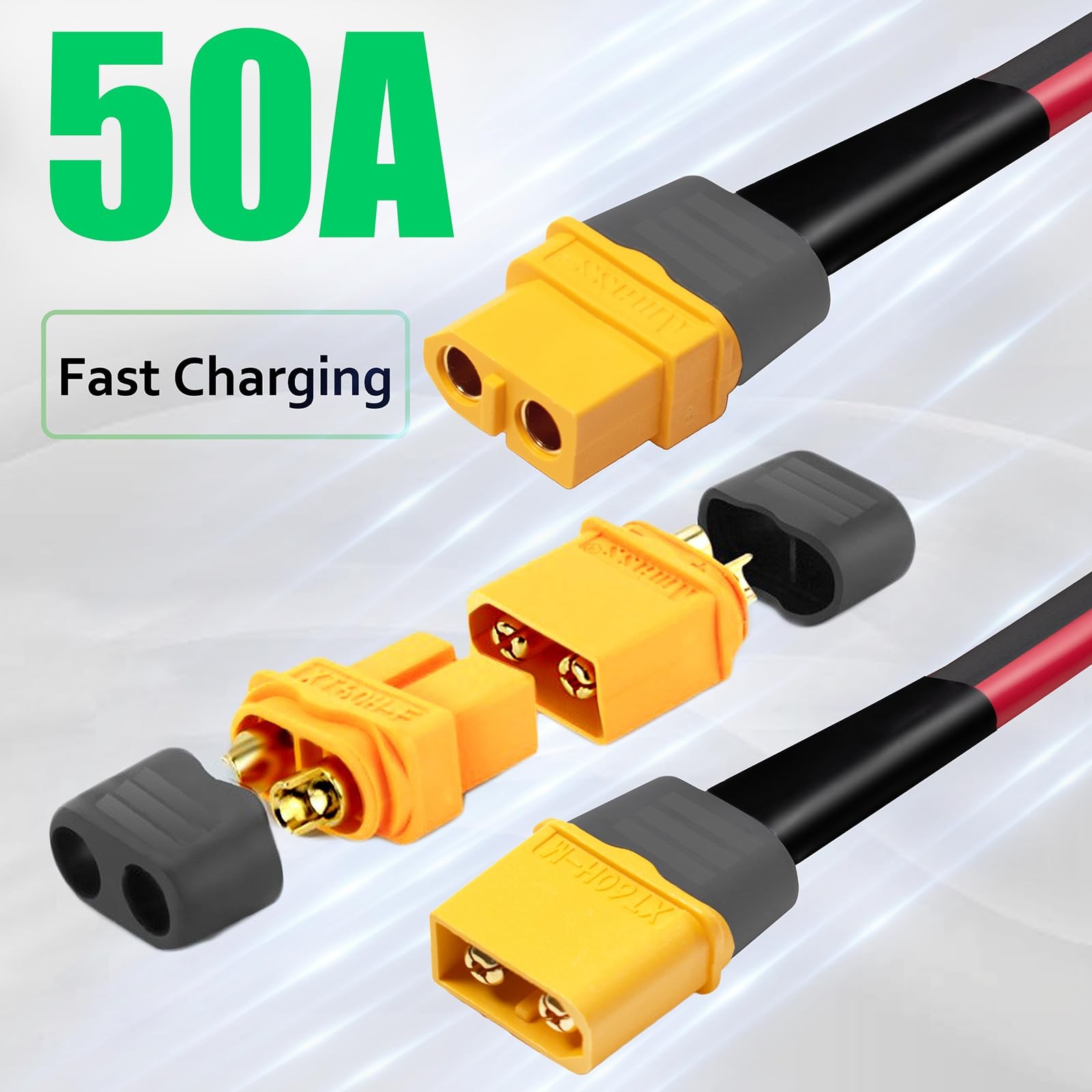 XT60 Extension Cable 10AWG 12FT Male Female Connectors – for Power Station