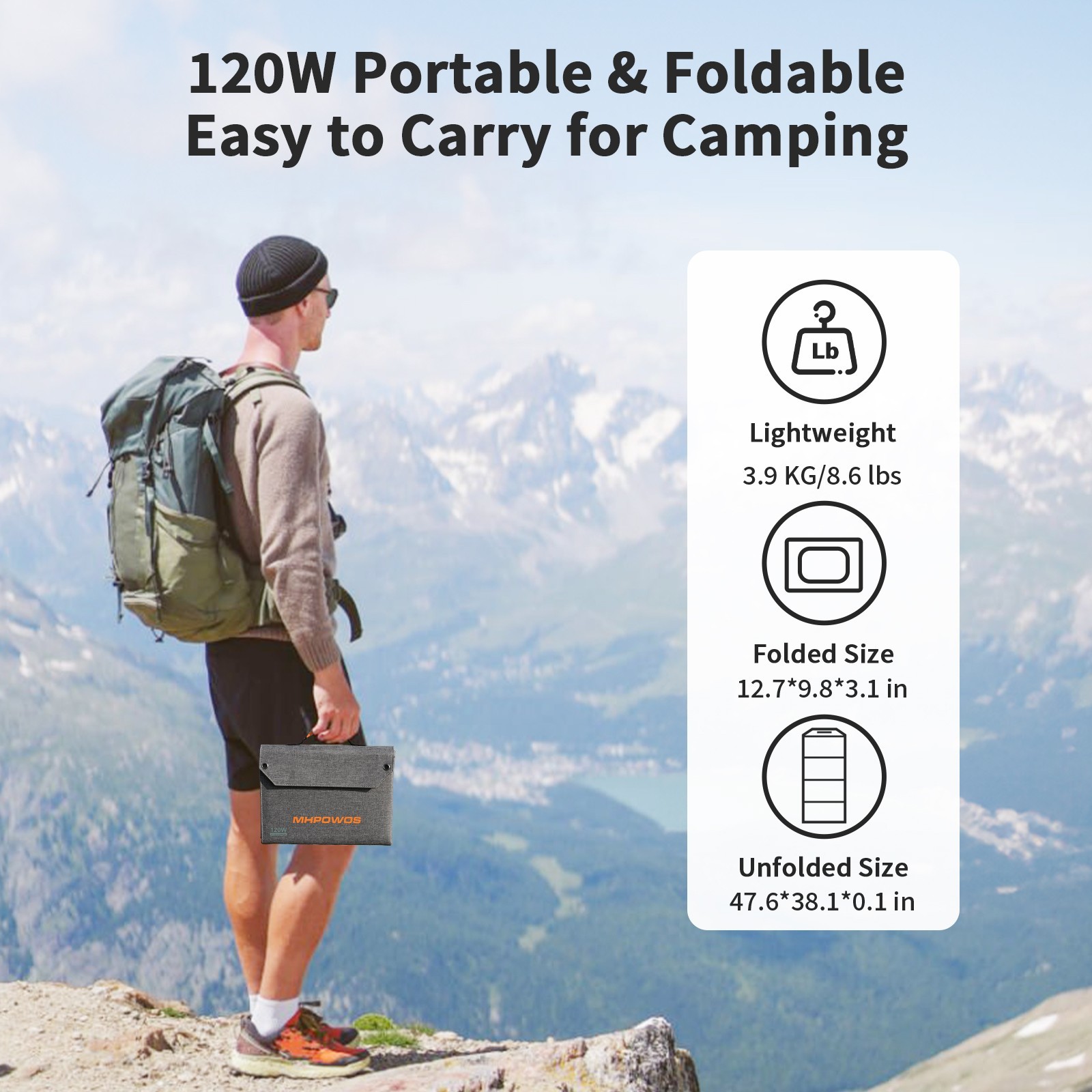 120W 80W Solar Panel Type-C for Jackery Portable Power Station Explorer 300