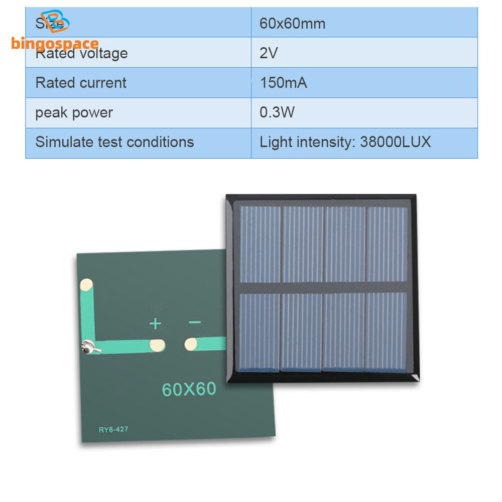 2V/5V/6V/12V Monocrystalline Solar Panel Module For Motor Toys Lawn Lamp New
