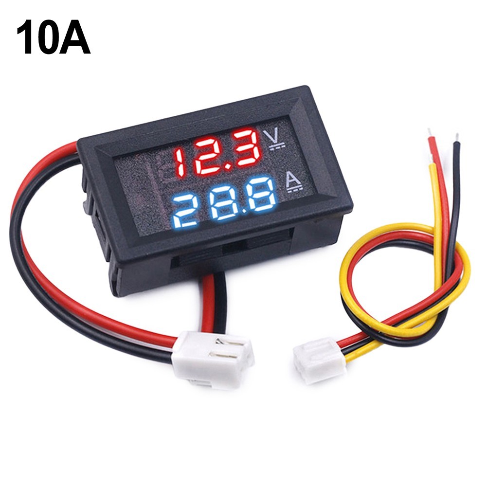 DC 0-100V 10A Voltmeter Ammeter LED Dual Digital Volt Amp Meter Gauge 3 Bit