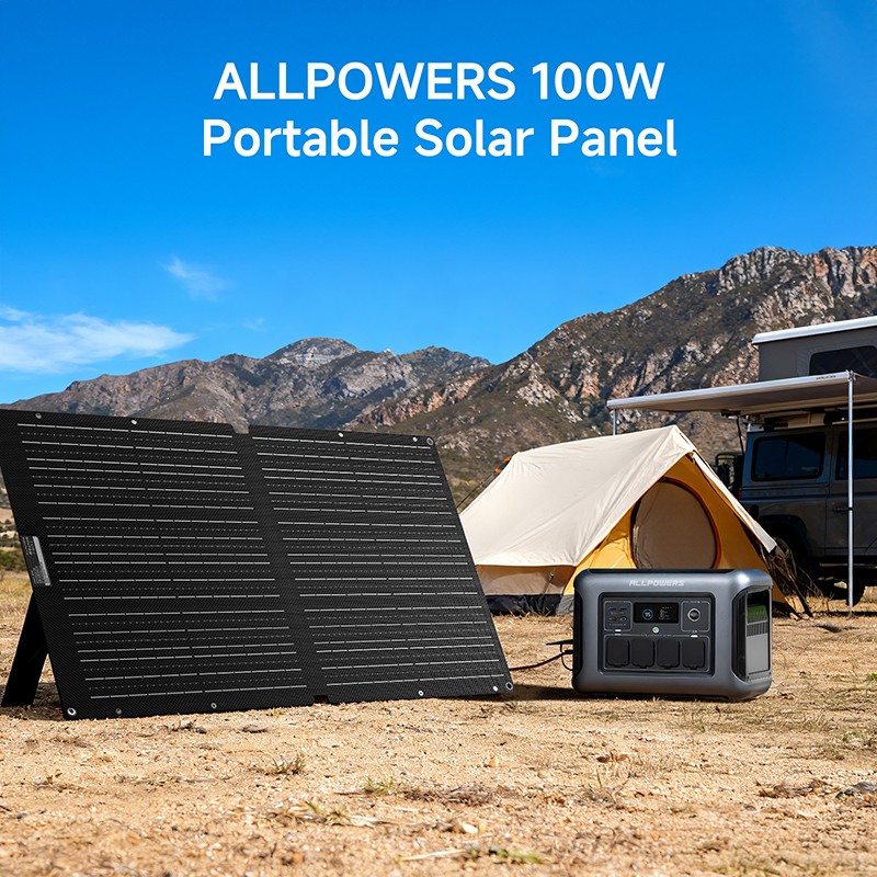 ALLPOWERS Foldable Solar Panel 100W High Efficiency IP67 Waterproof for Camping