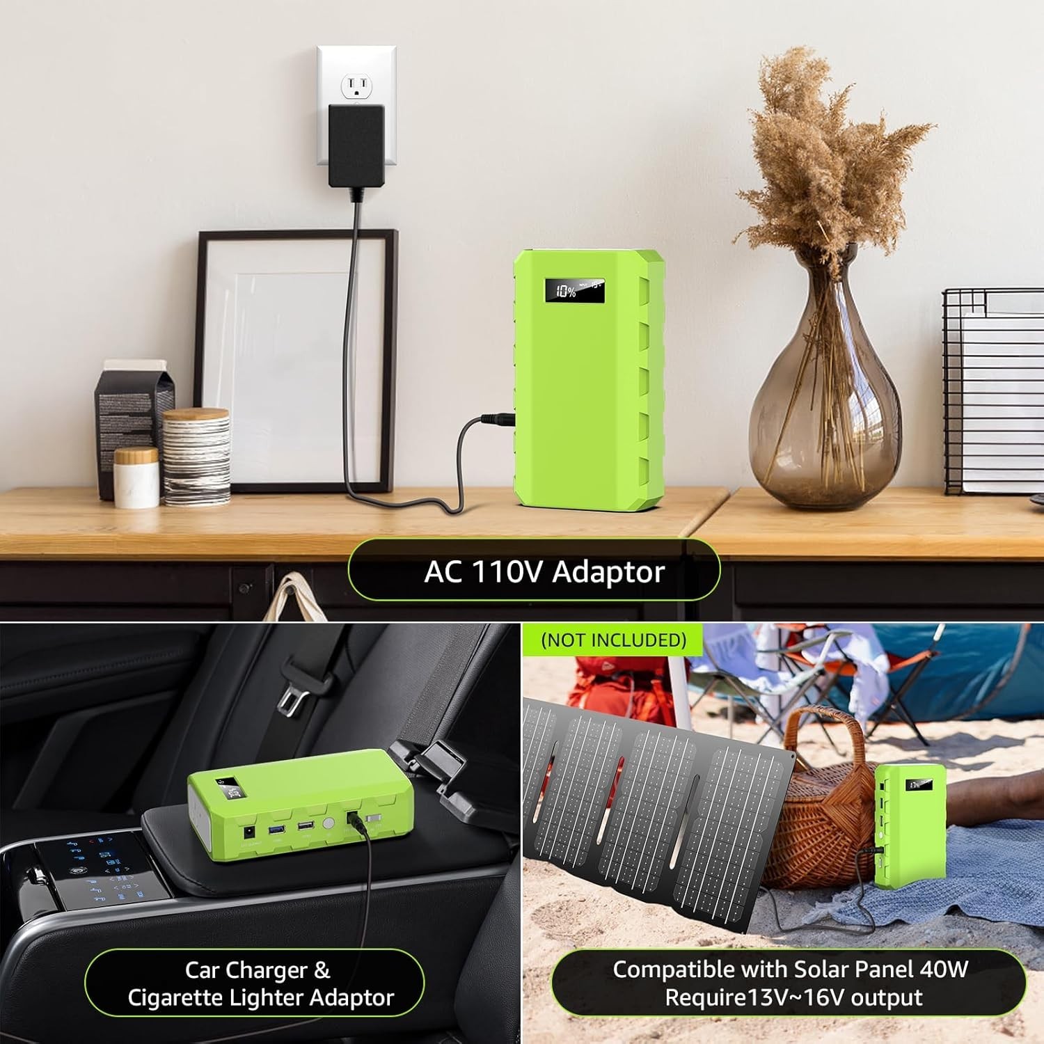 Portable Power Station Lithium Ion Battery Pack 24000mAh 88.8Wh Backup for Ca…