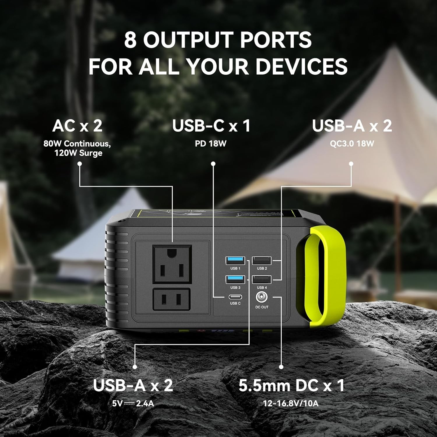 Reliable 88.8Wh Solar Generator with Dual Ports – Perfect for Home Backup & RV