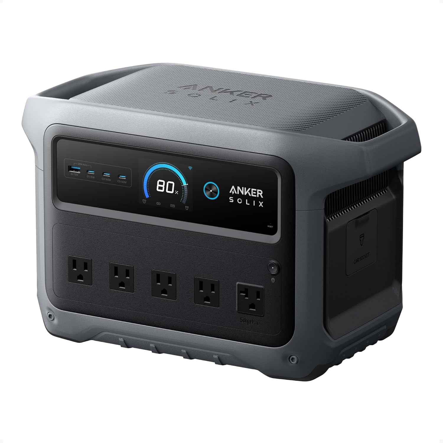 SOLIX C1000 Gen 2 Portable Power Station, 2,000W (Peak 3,000W) Solar Generator,