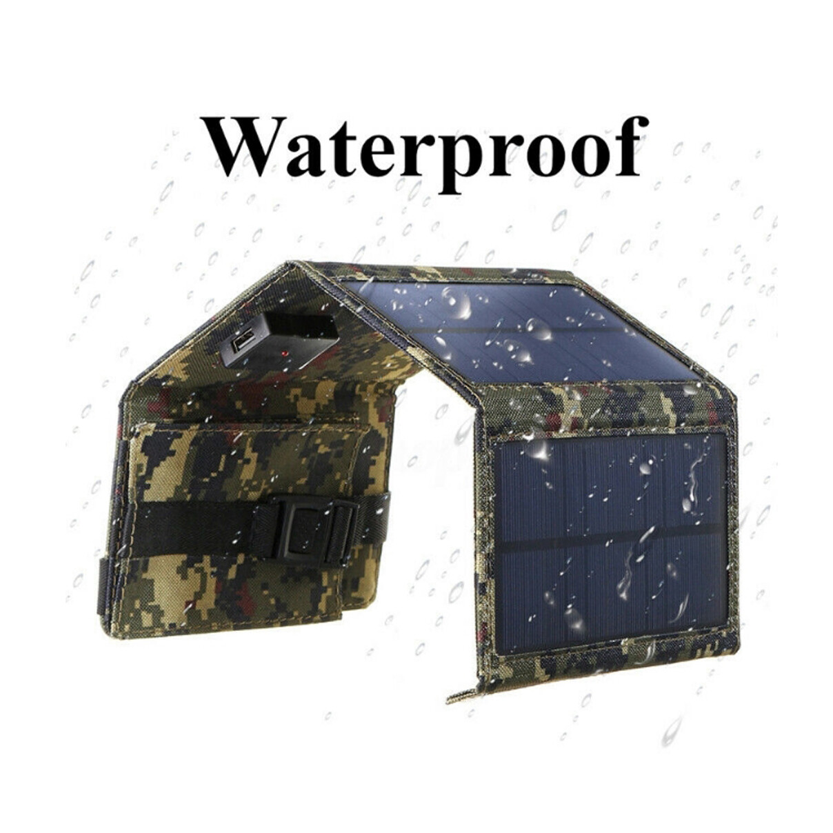 Portable 80W Folding Solar Panel Power Bank USB Battery Charger Waterproof