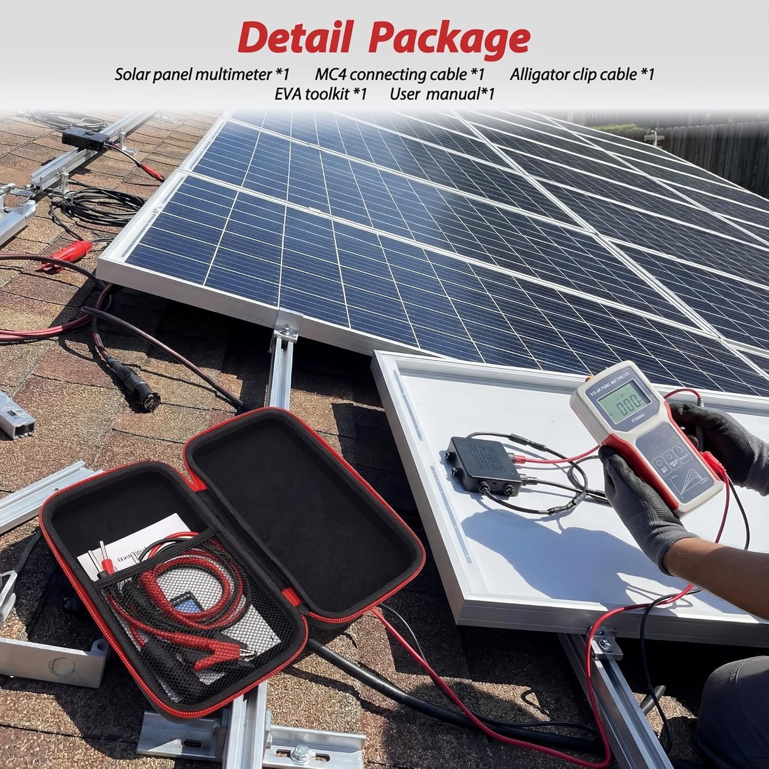 Professional Solar Panel Tester with Auto/Manual MPPT – Large LCD, 800W Max