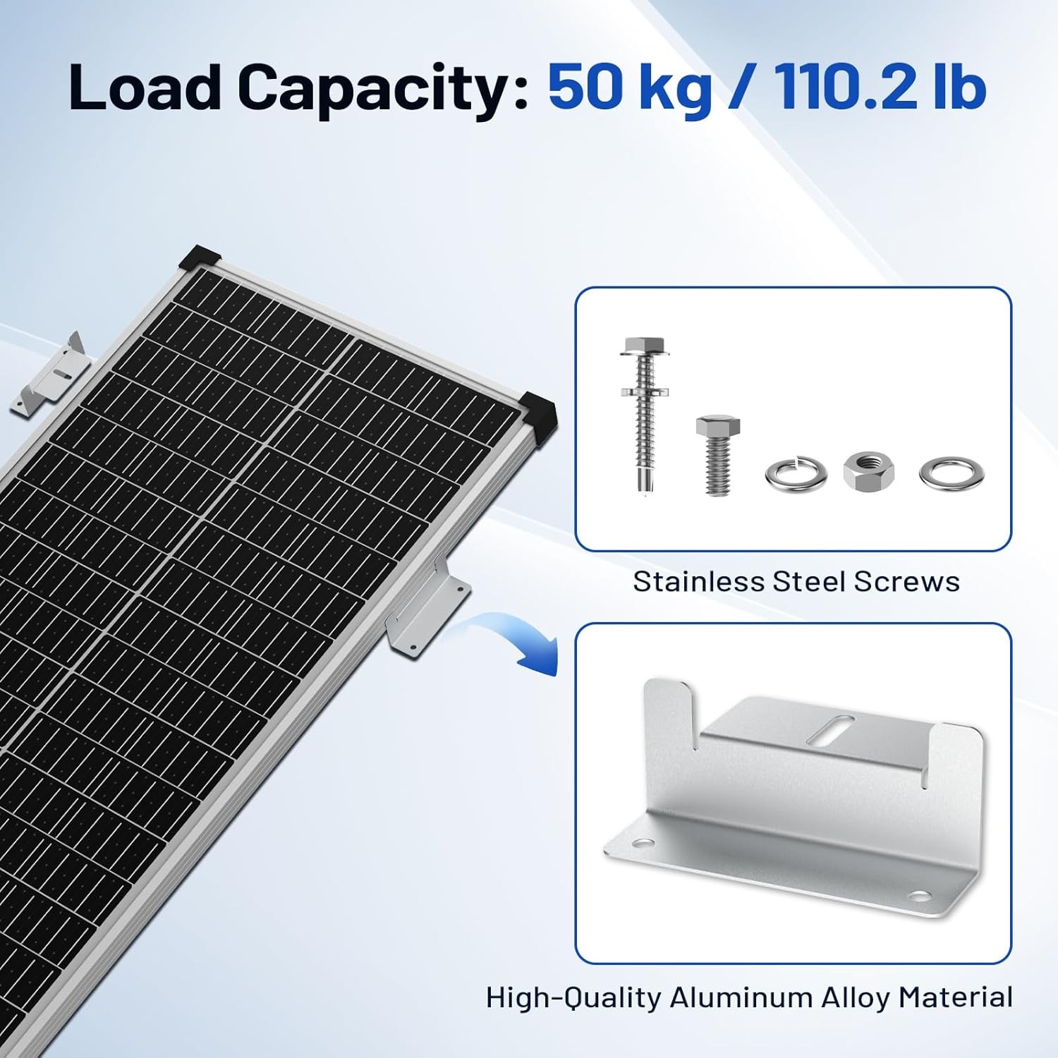 AeternaSol Solar Panel Mounting Brackets System for PV RV Roof Off-Grid Garden