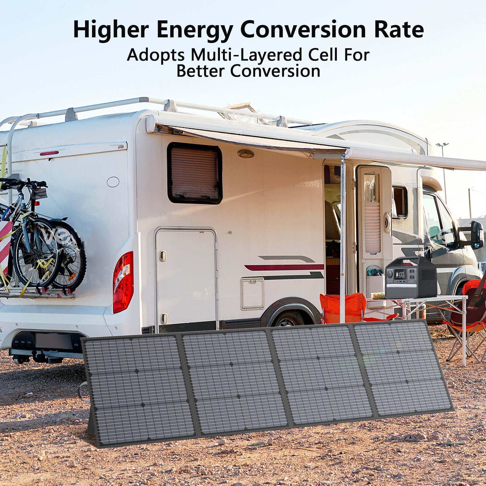 Portable Solar Panel kit 400W 220W 110W for Power Station RV camping Refurbished
