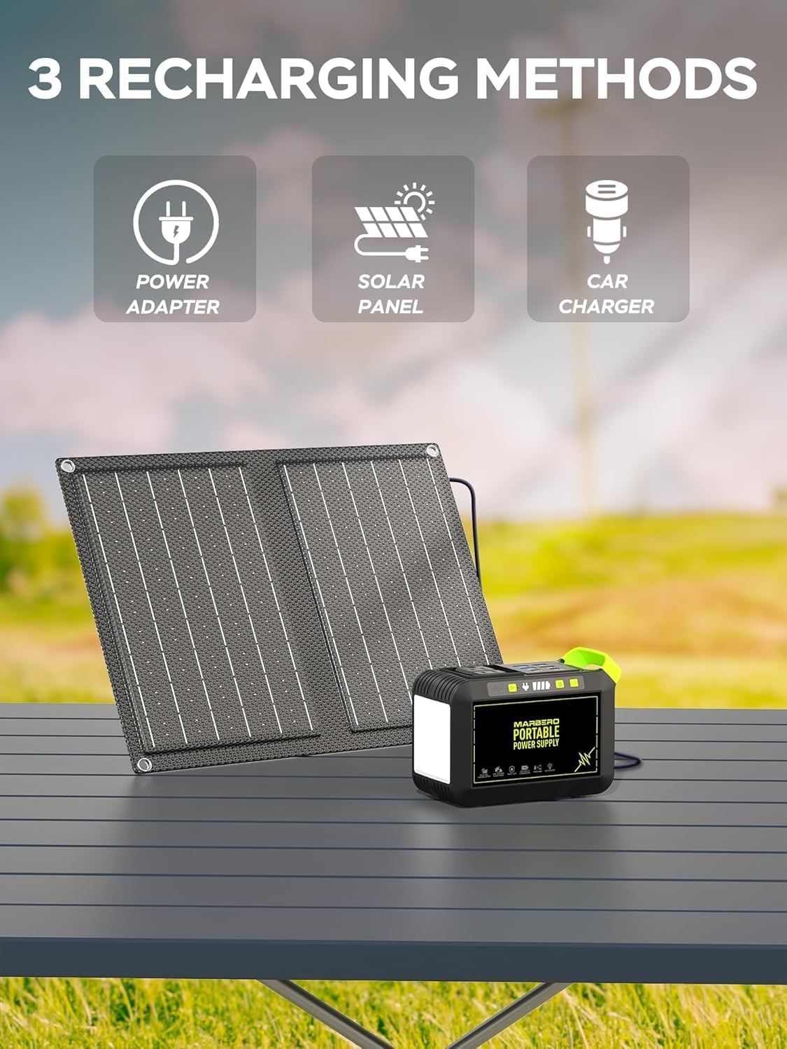 88.8Wh Solar Generator with 21W Solar Panel Included Portable Power Station 80W