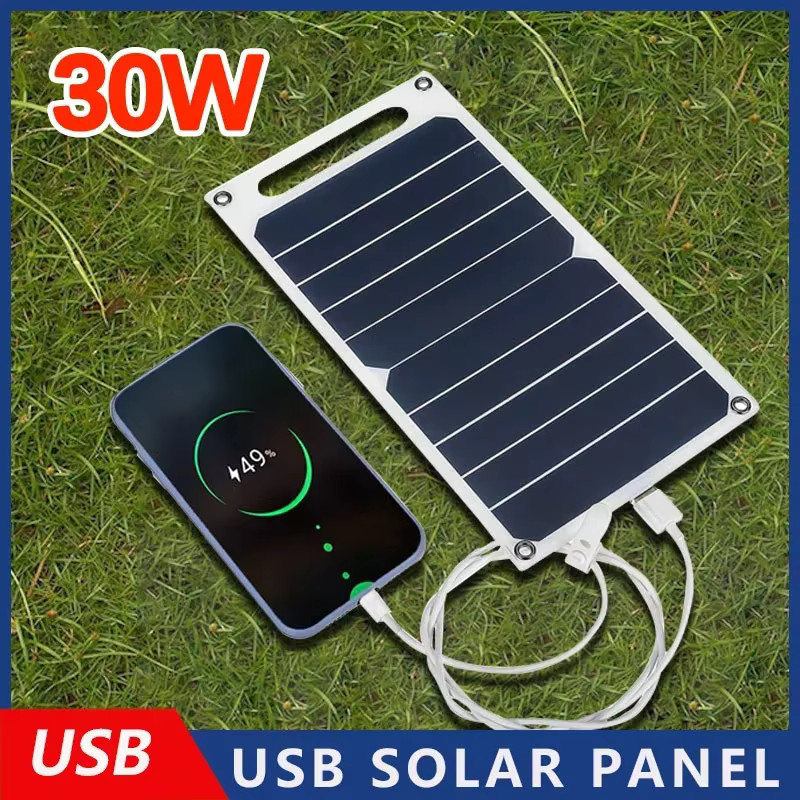 30W Solar Panel With USB Hiking And Camping Battery Mobile Phone Charging Bank