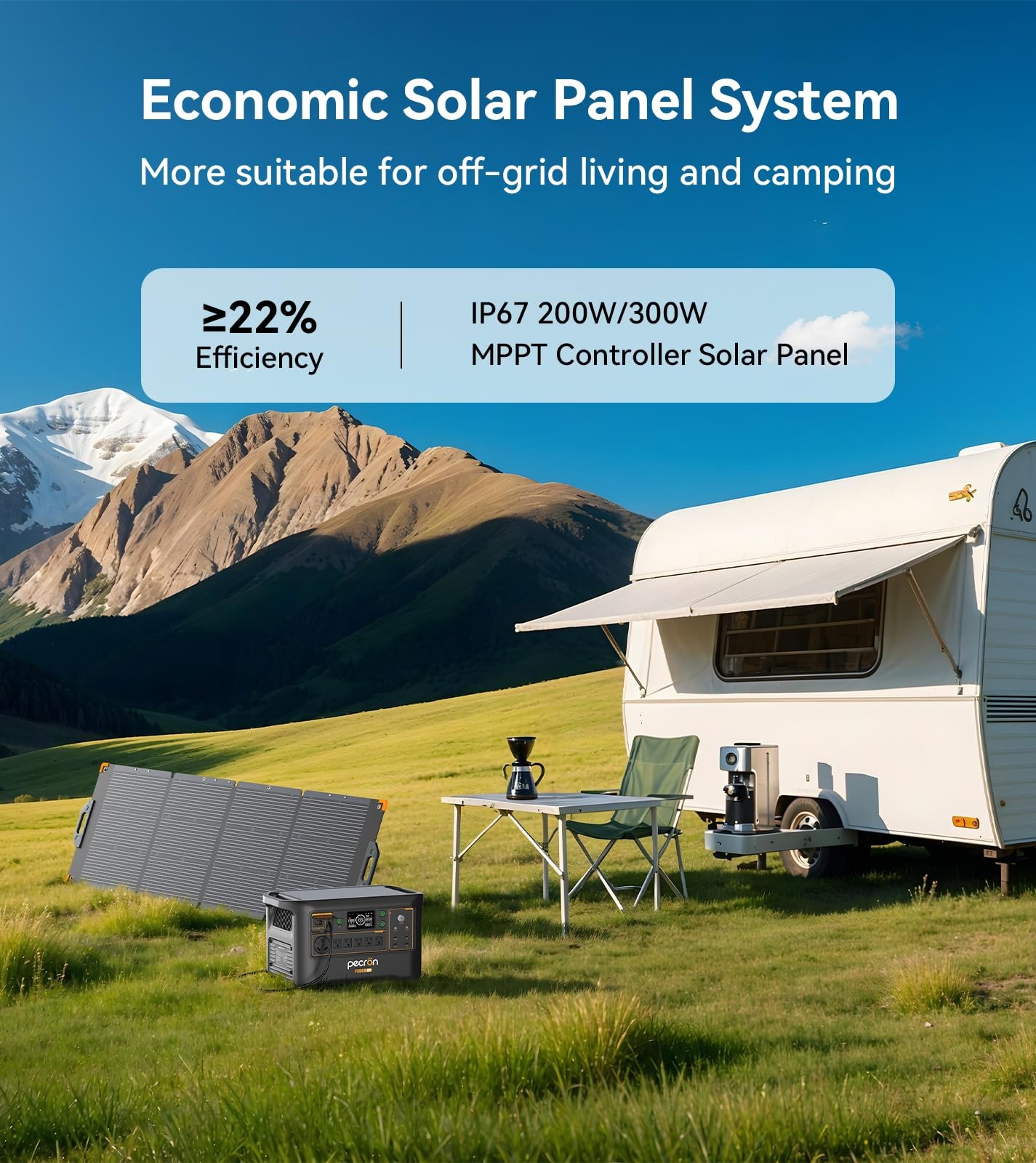 3072Wh 3600W Pecron F3000LFP Portable Power Station w/200W Solar Panel*2 RV