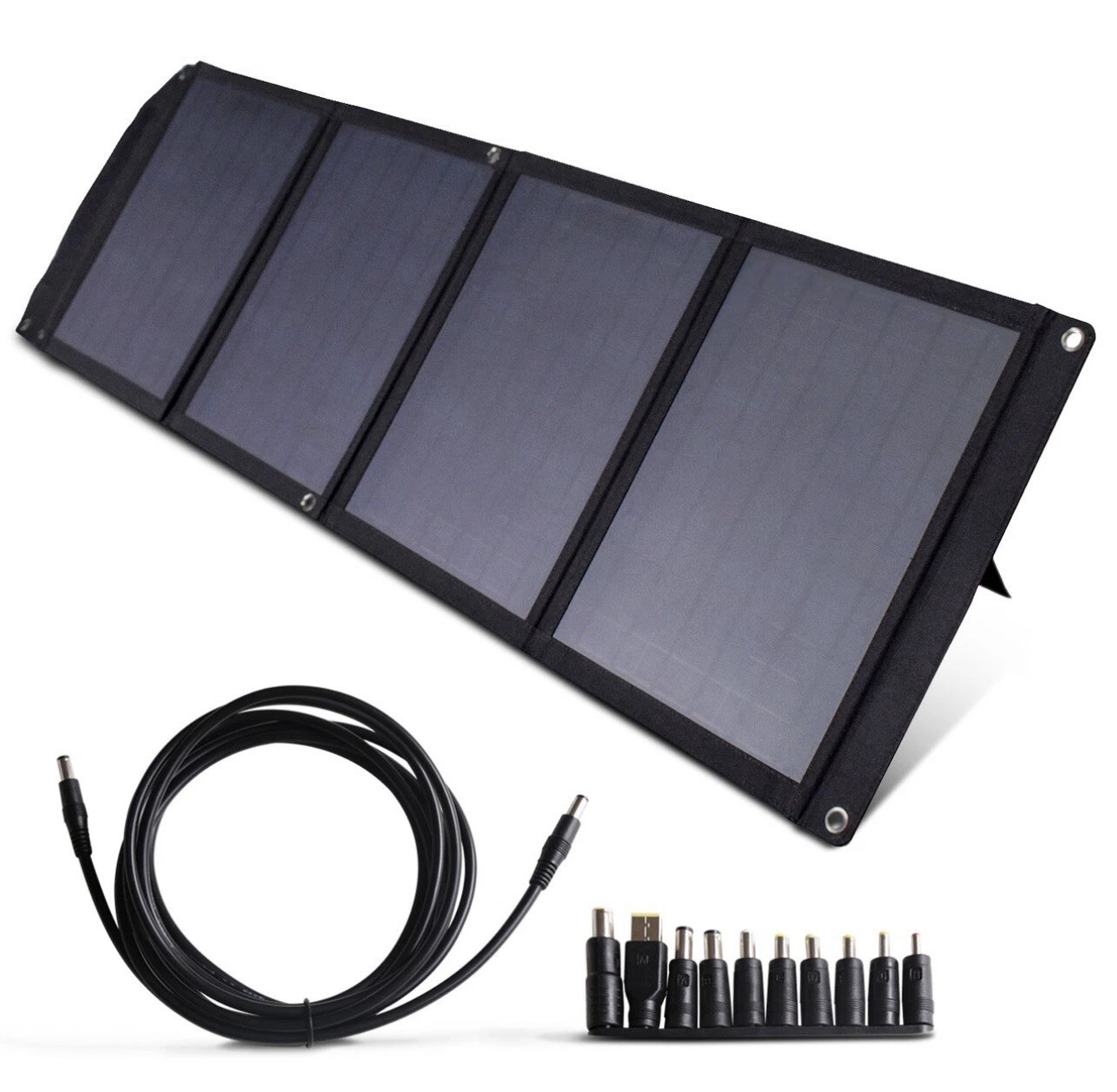 Tenergy Portable 60W Solar Panel Foldable Charger 18V Charging 5V USB CE ROHS