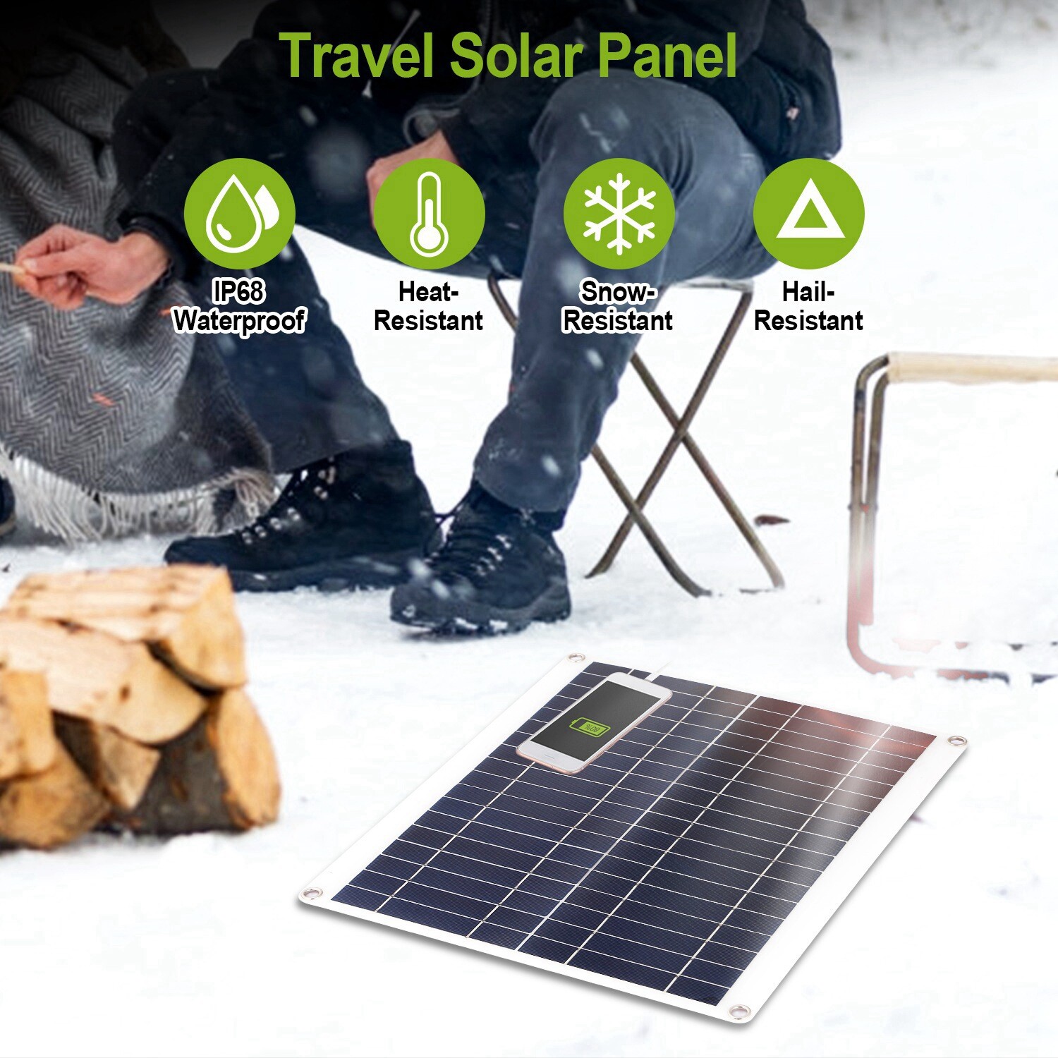 Waterpoof Solar Panel Kit w/ Energy Saving Controller for Car RV Trailer