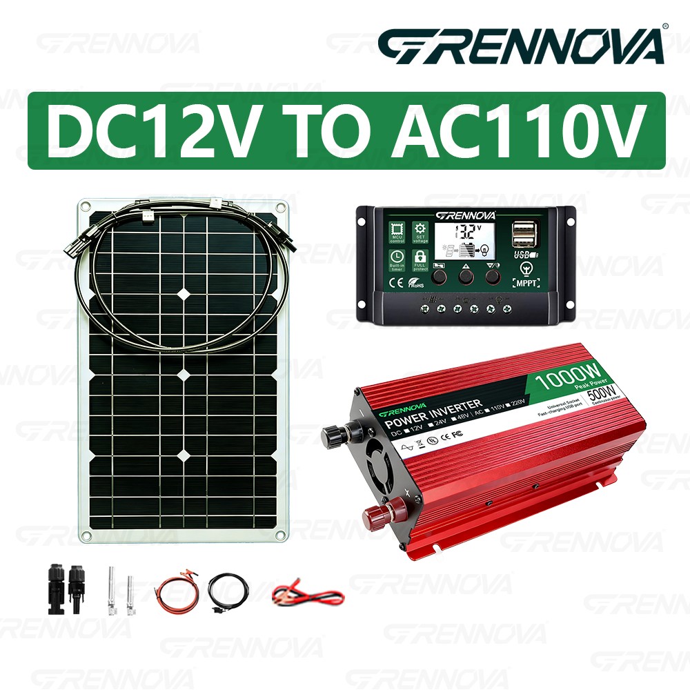 1000W Real Power Grennova Off-Grid Solar System Complete Kit 80W Panel 1000W Inv