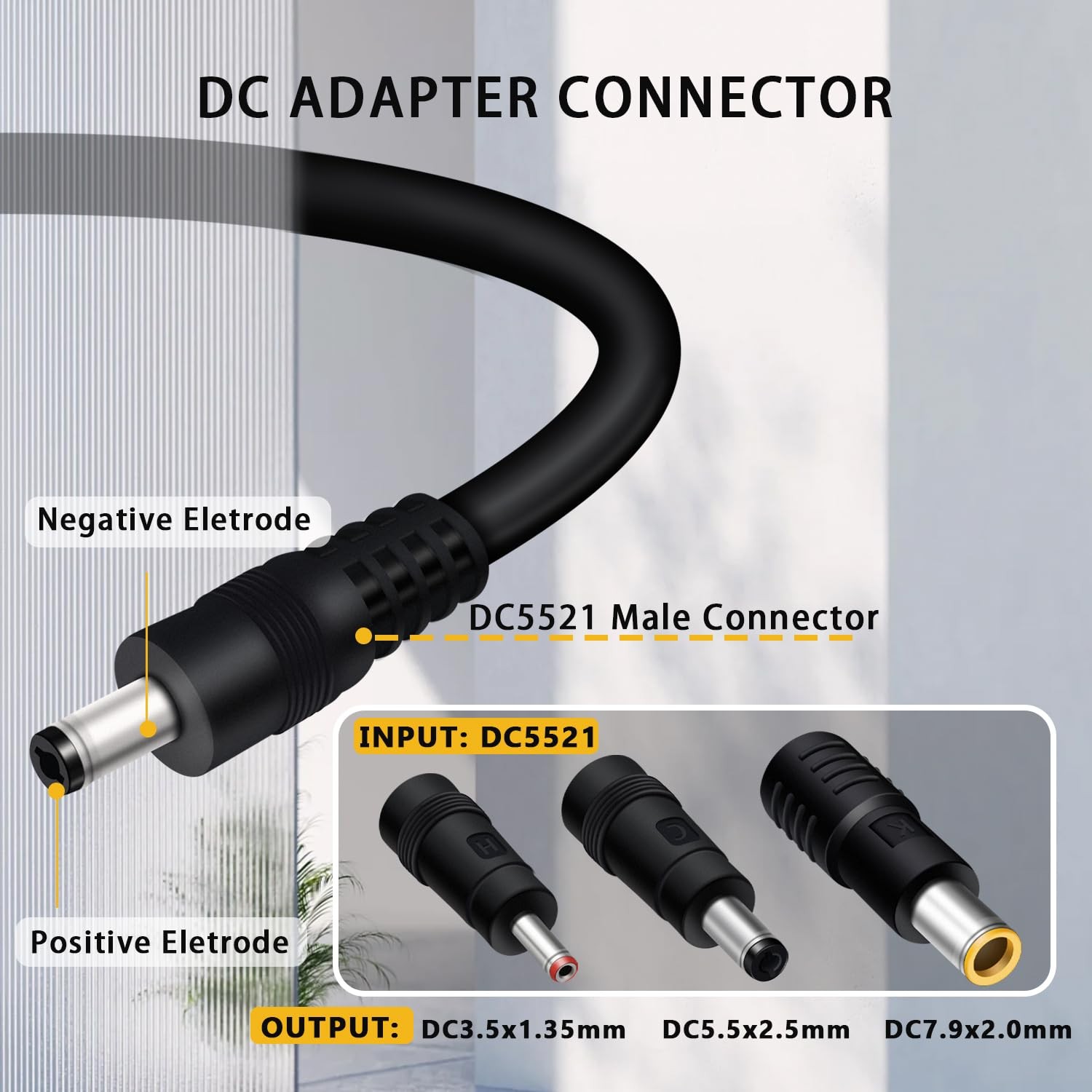 COMeap 5FT 1.5M Solar Panel Adapter for Jackery, to DC 5FT-14+16AWG, Black