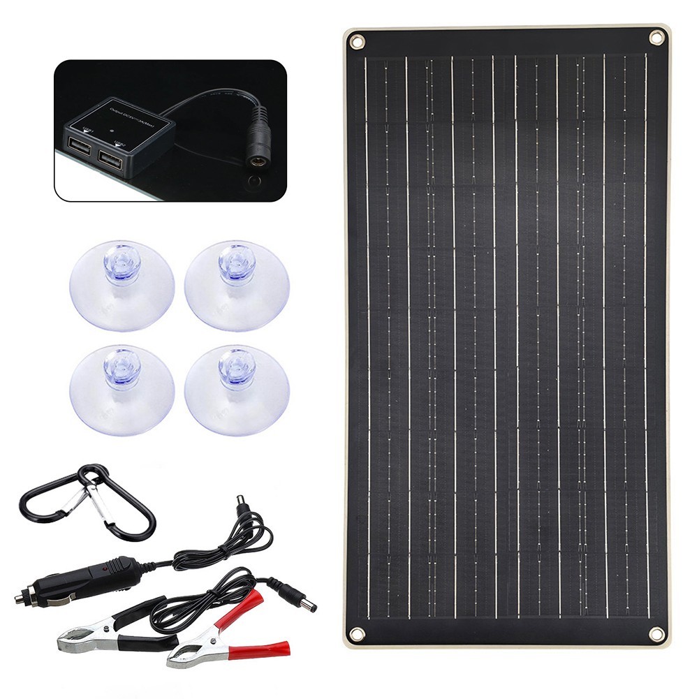 Portable Outdoor Solar Panel 40W 18V with Dual USB for Phone and Car Charging