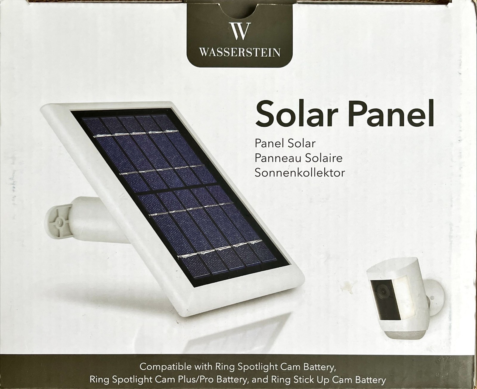 Ring Solar Panel, Compatible with Ring Spotlight Cam Battery and more – White