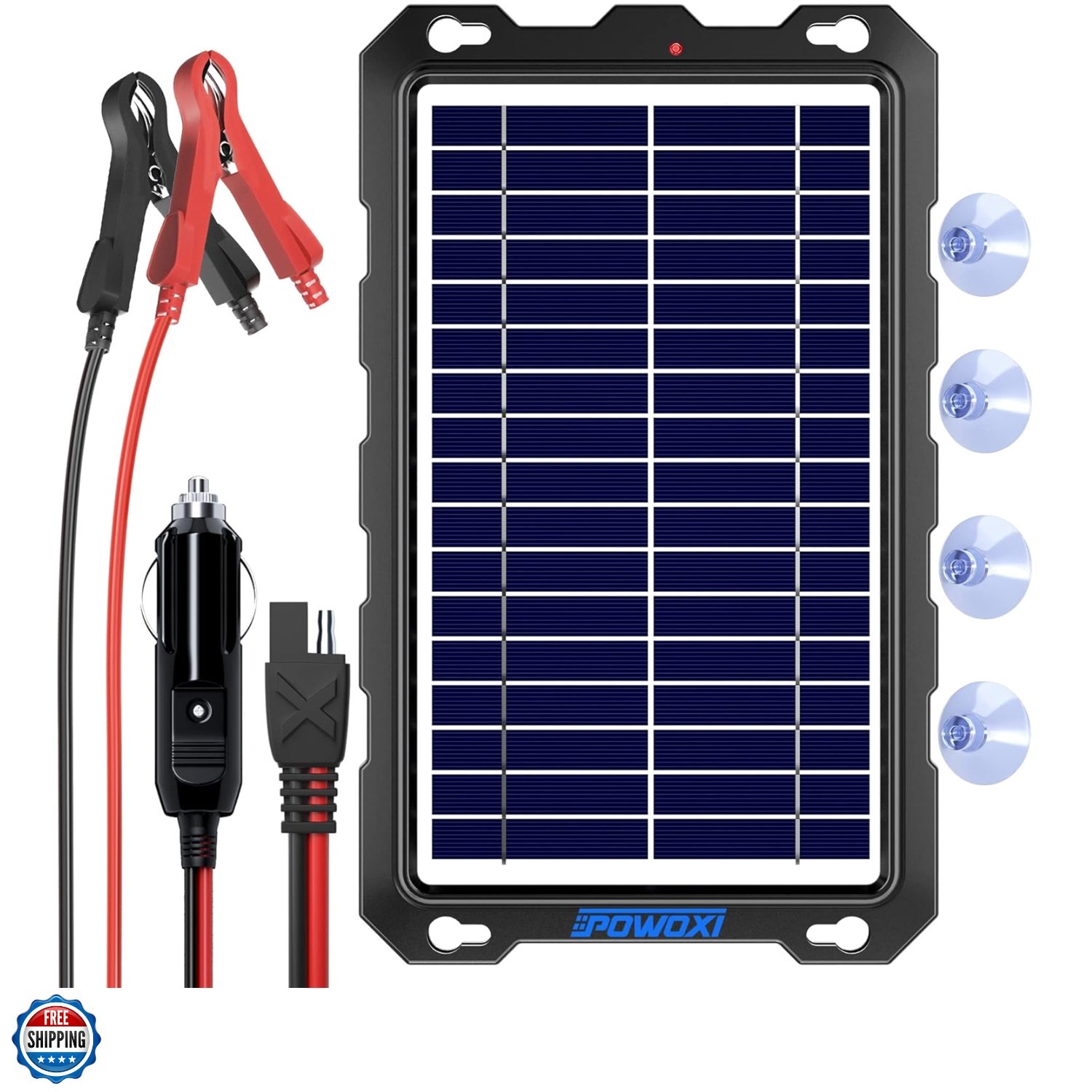Upgraded 7.5W-Solar-Battery-Trickle-Charger-Maintainer-12V Portable Waterproo…
