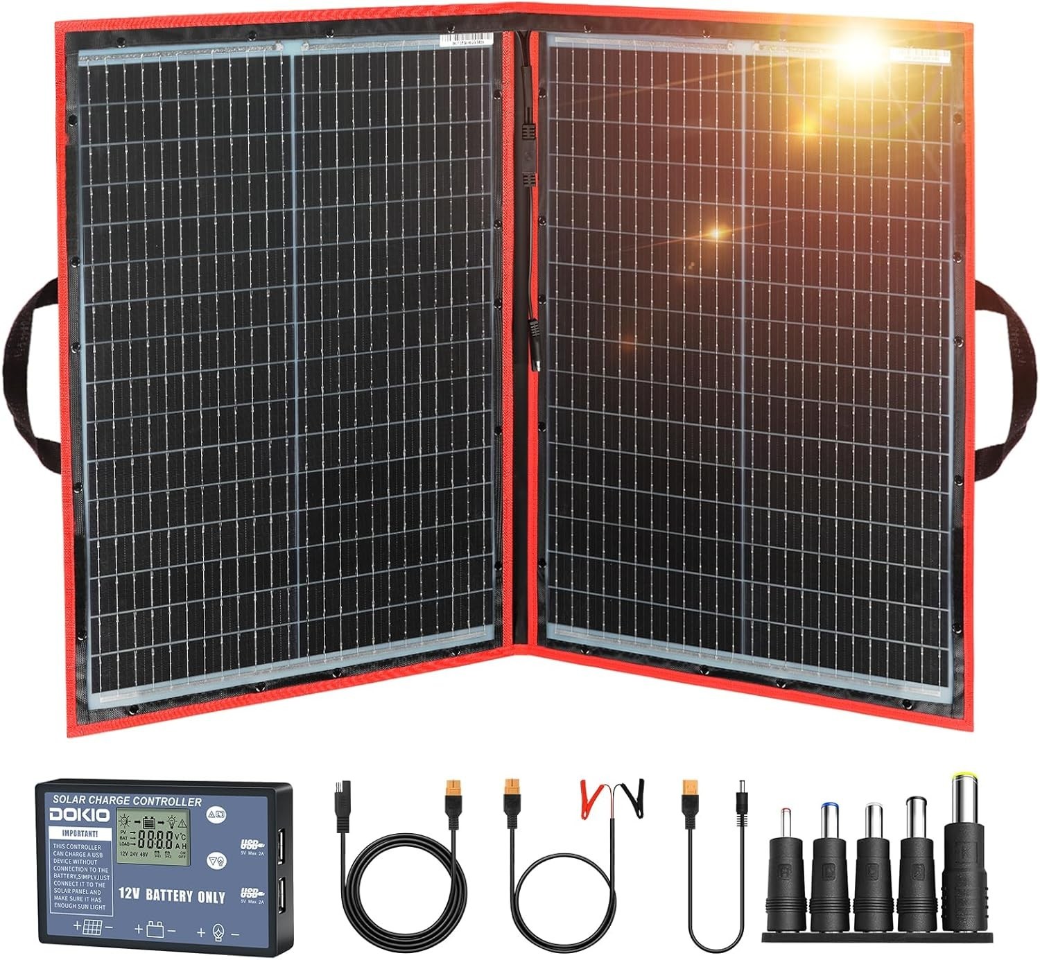 100W Foldable Portable Solar Panel Kit with USB & Controller for RV & Emergen…