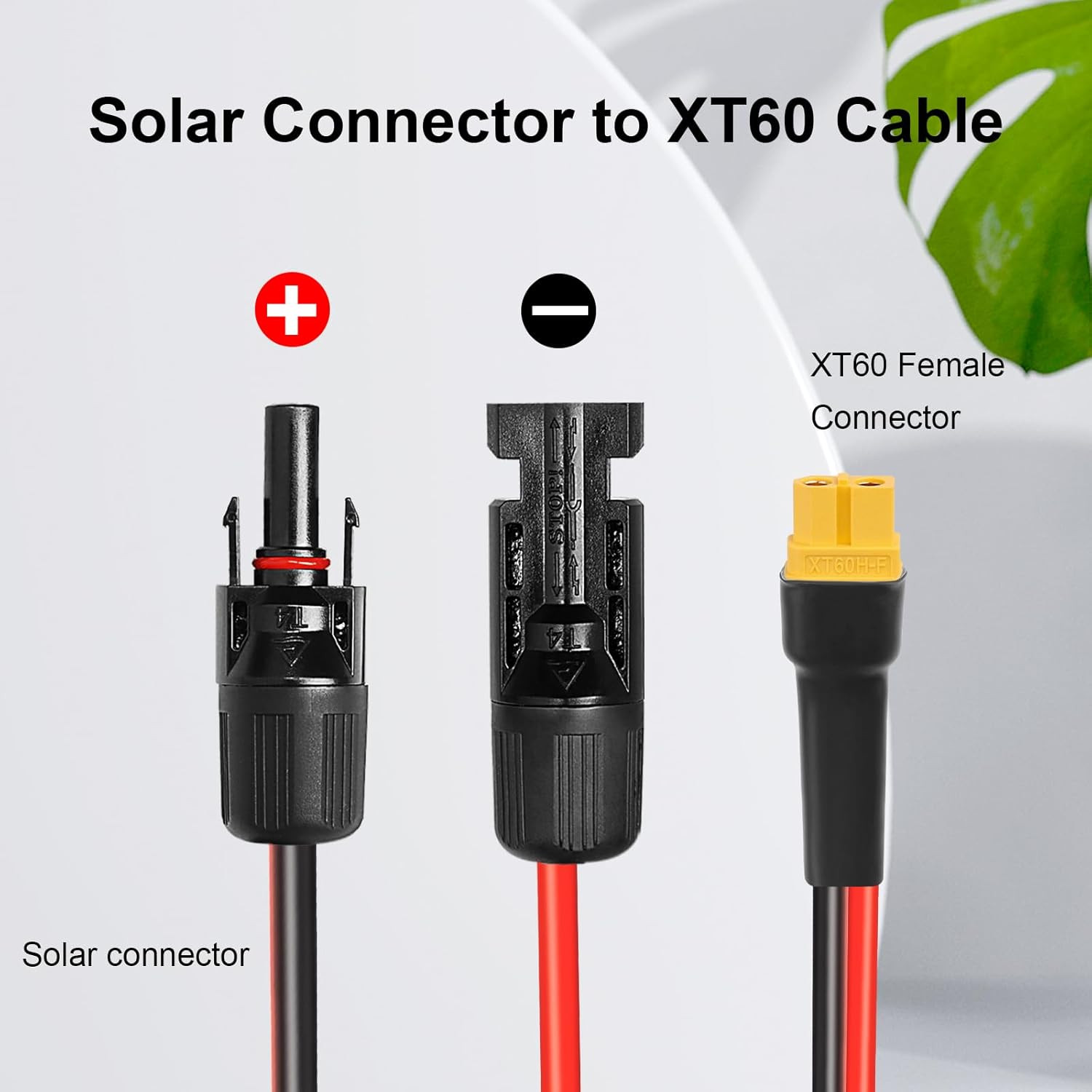 XRDS 100FT Solar Connector to XT60 Female Extension Cable – 10AWG 600V Rated Hea